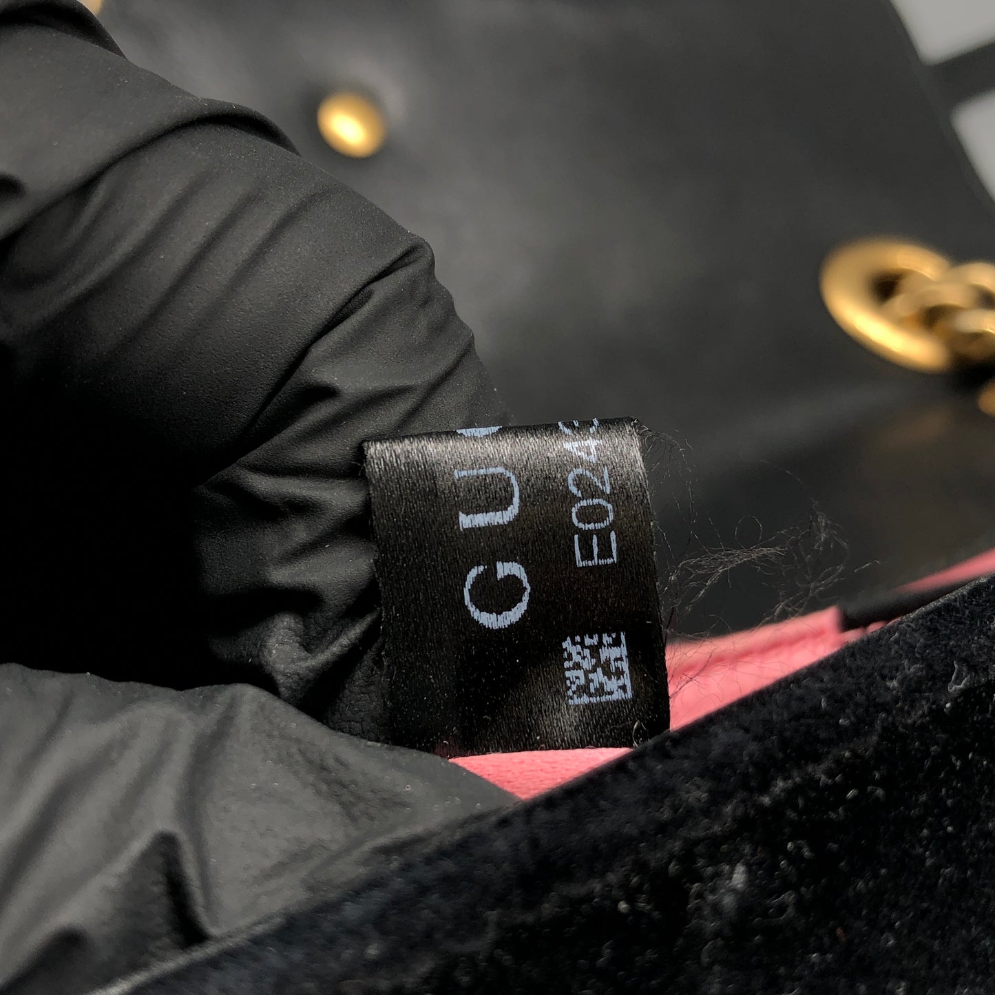 Gucci GG Marmont Velvet Shoulder Bag Black