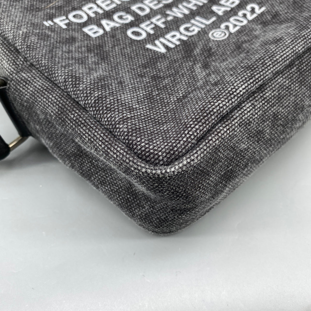 Off-White Grey Canvas Crossbody Camera Bag
