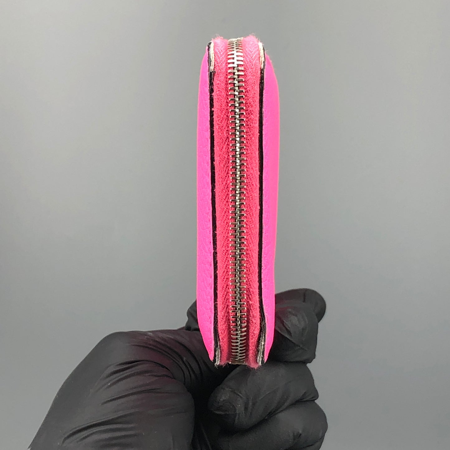 Celine Hot Pink Grained Leather Zip-Around Long Wallet
