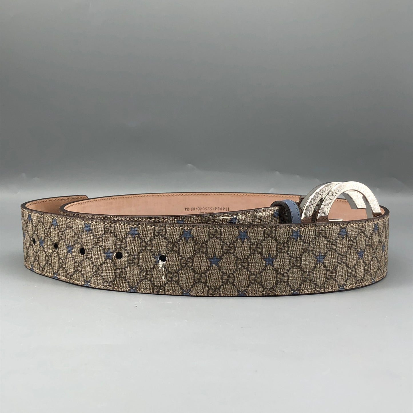 Gucci Beige GG Supreme Star canvas Interlocking Belt 85cm