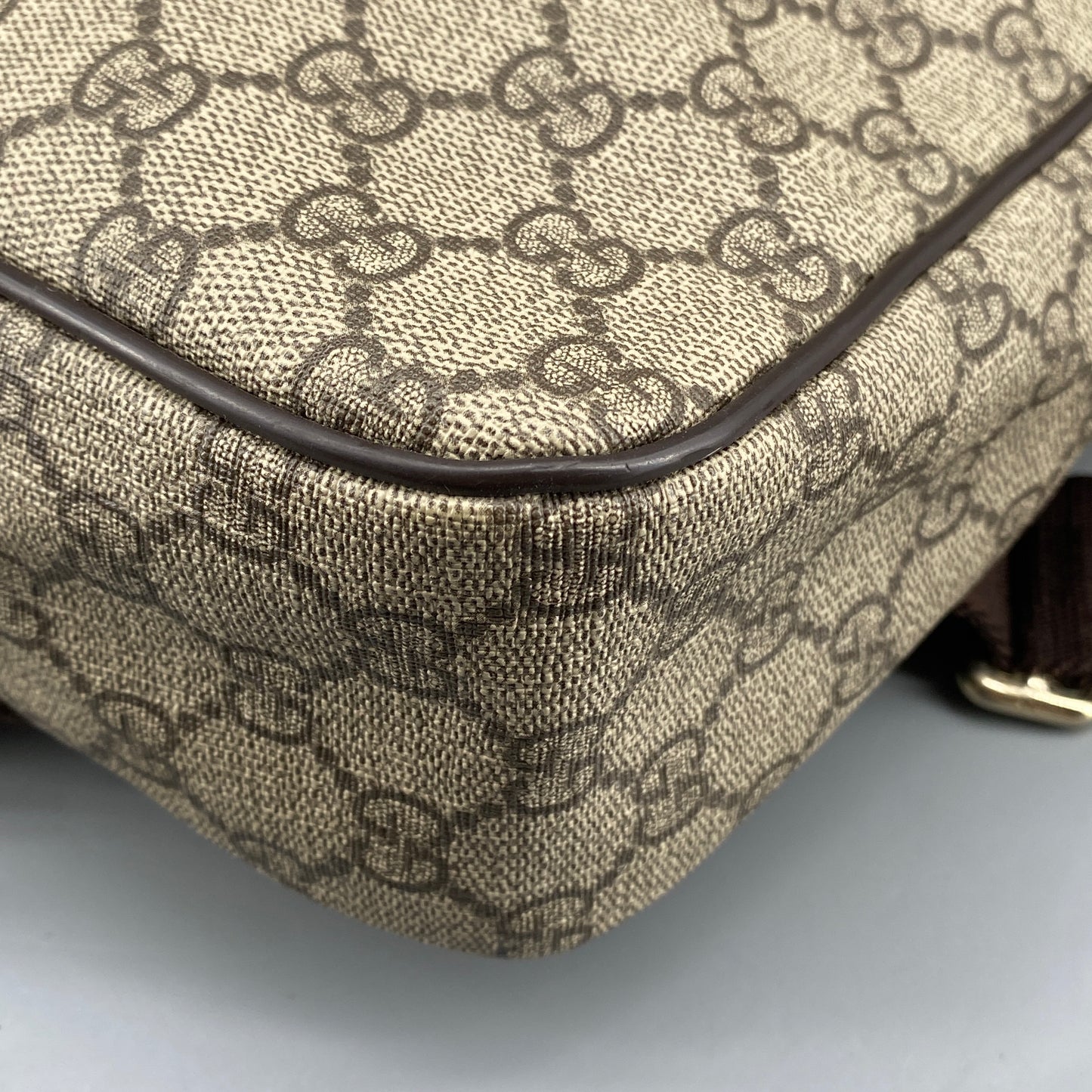 Gucci Beige GG Canvas Vertical Messenger Crossbody Bag