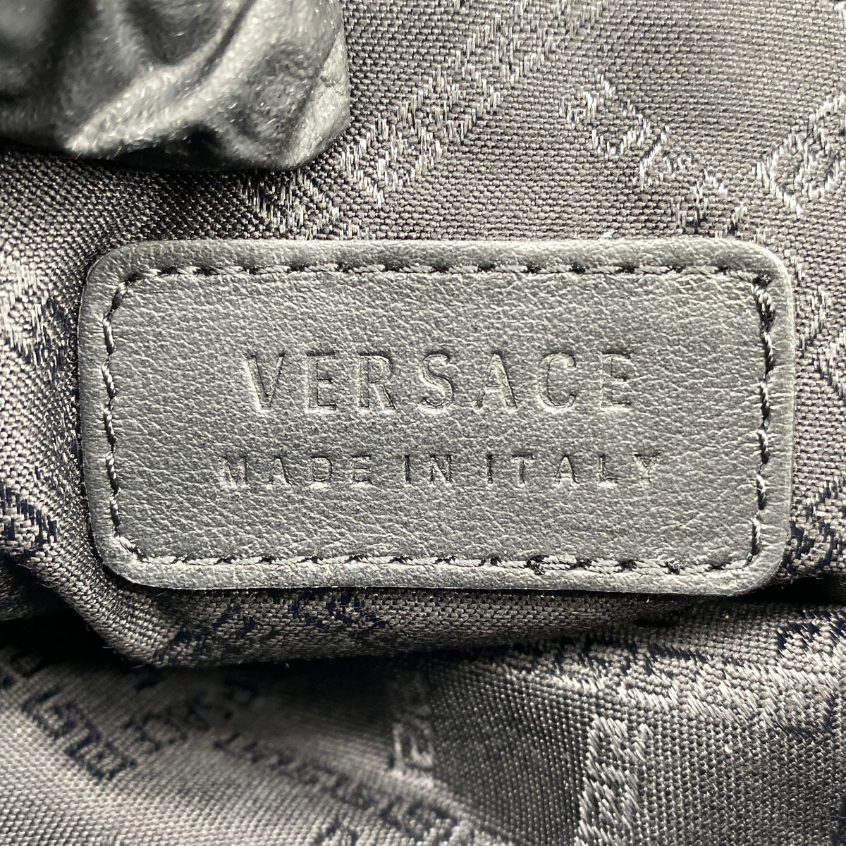 Versace Black Nylon Medusa Logo Wrist  Clutch Bag