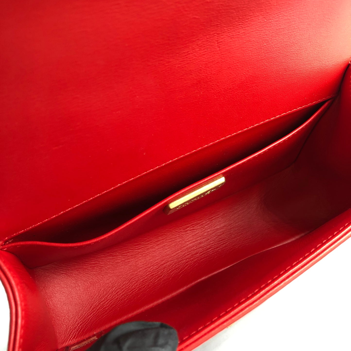 Chanel Small Red Python Leather Boy Flap Bag