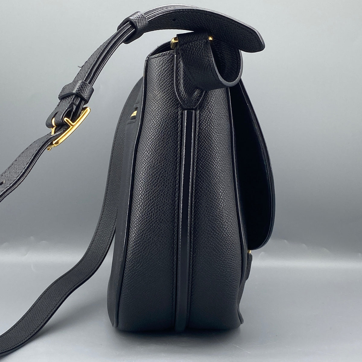Celine Trotteur Crossbody Bag Black Leather