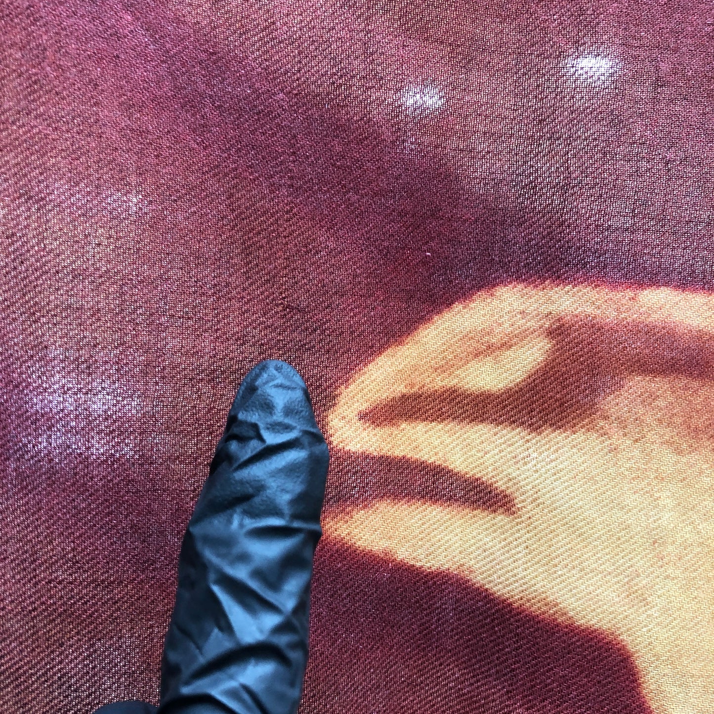 Chanel Dark Red/Yellow Cashmere Scarf 138×184 cm