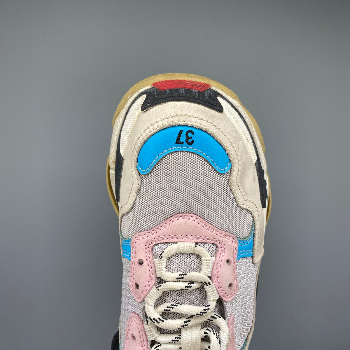 Balenciaga Triple S Multicolor Blue Pink Red Sneaker Shoes Size 37