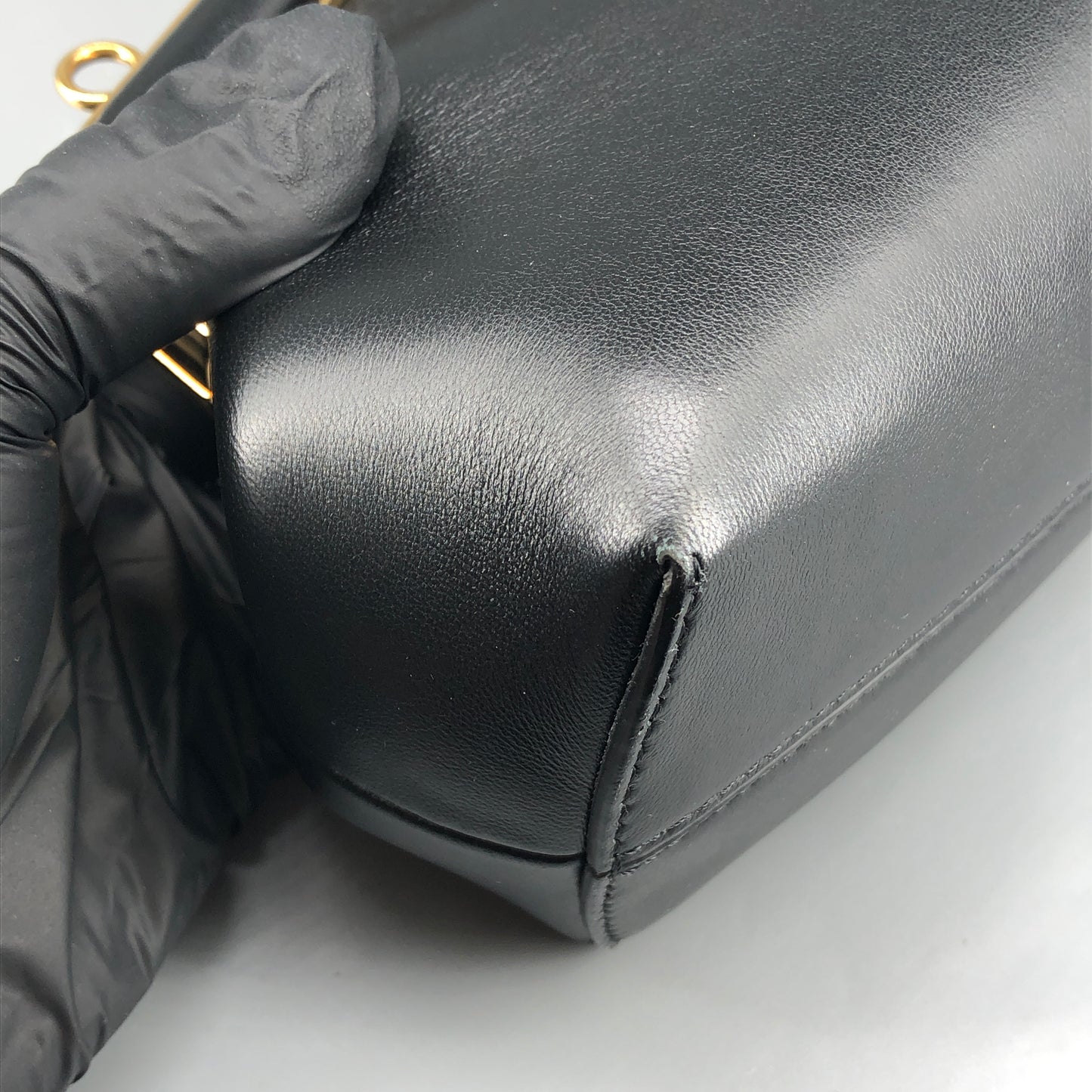 Fendi First Smooth Calfskin Clutch Crossbody Bag  Black