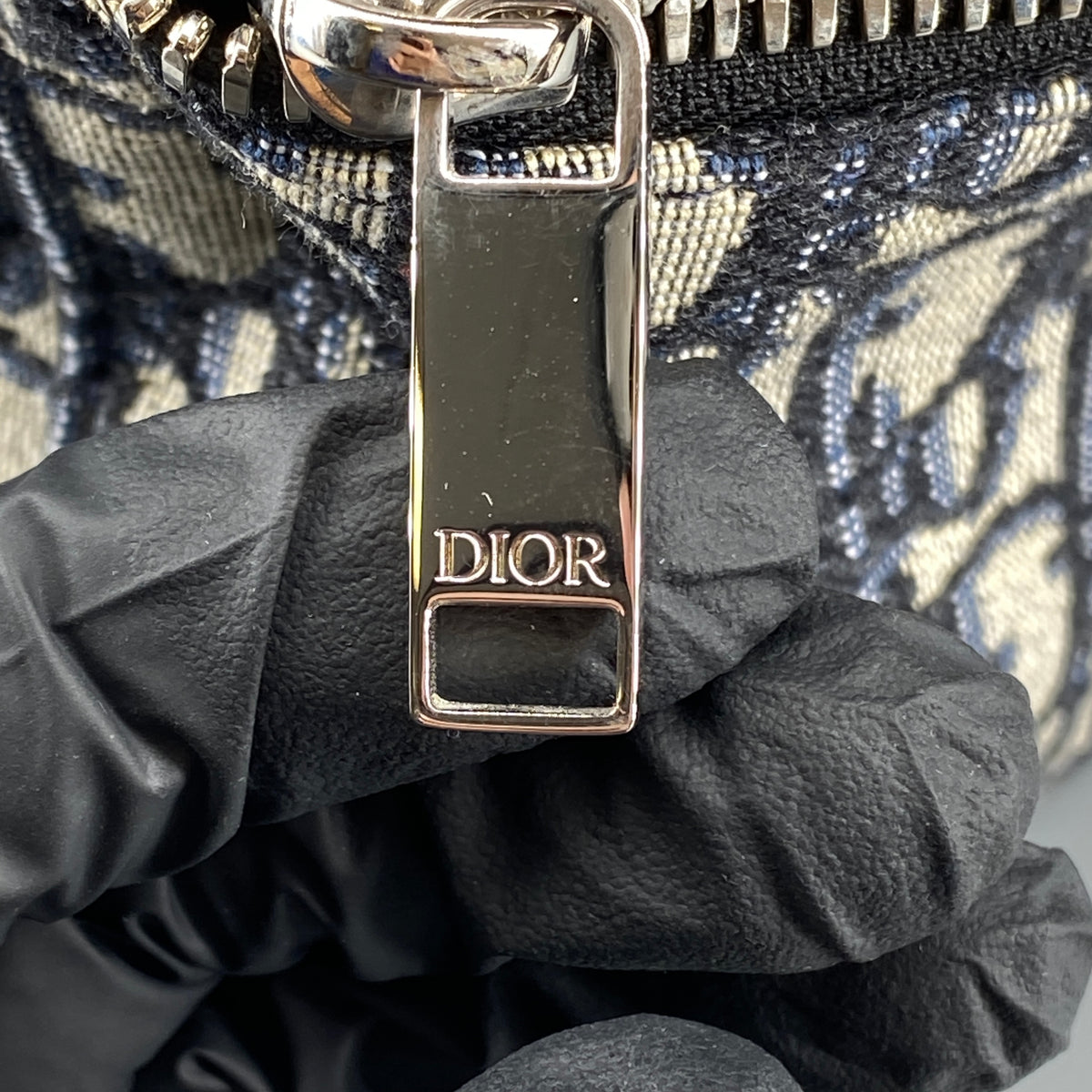 Christian Dior Navy Grey Oblique Jacquard Backpack Bag