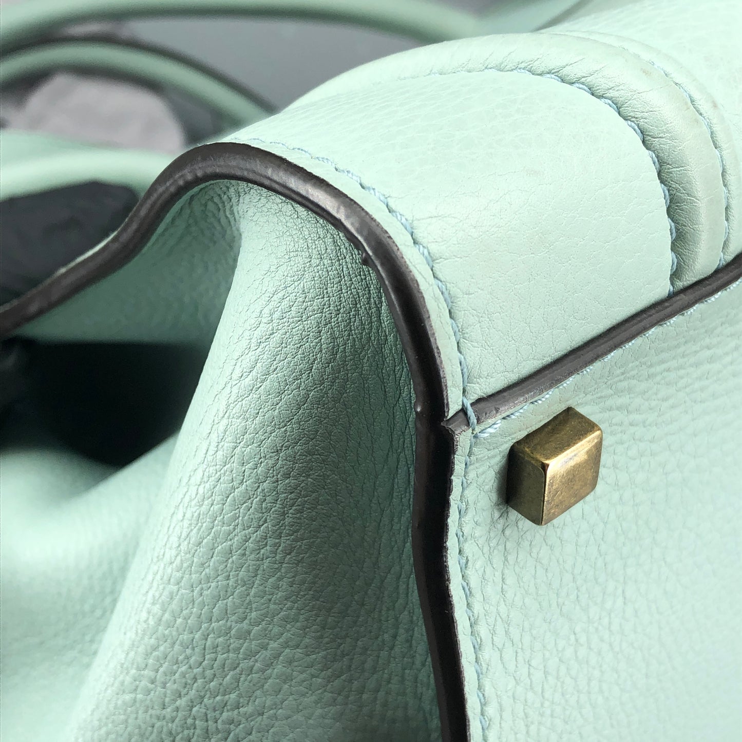 Celine Tiffany Blue Smooth Leather Luggage Handbag