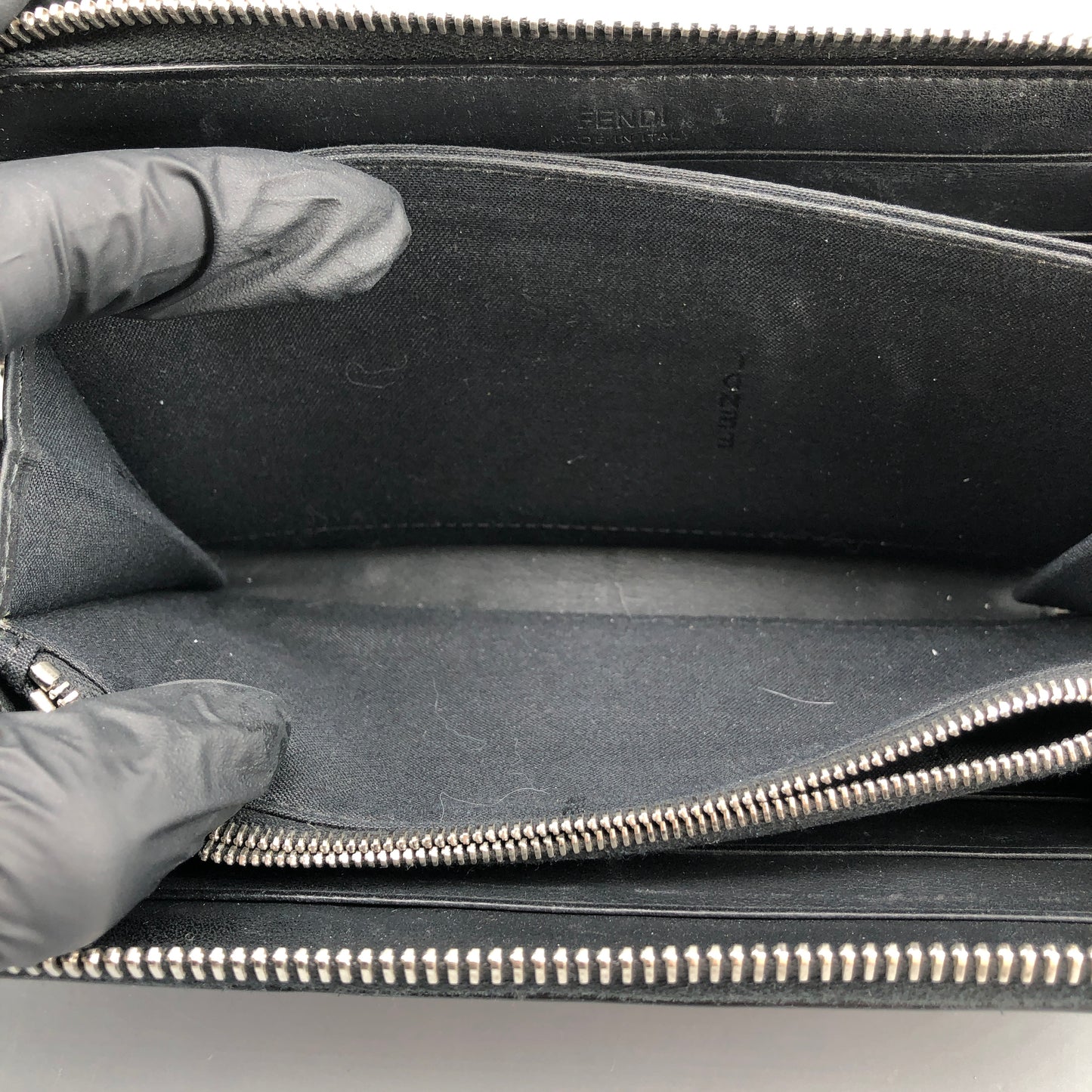 Fendi Logo Zip-Around Long Wallet Black