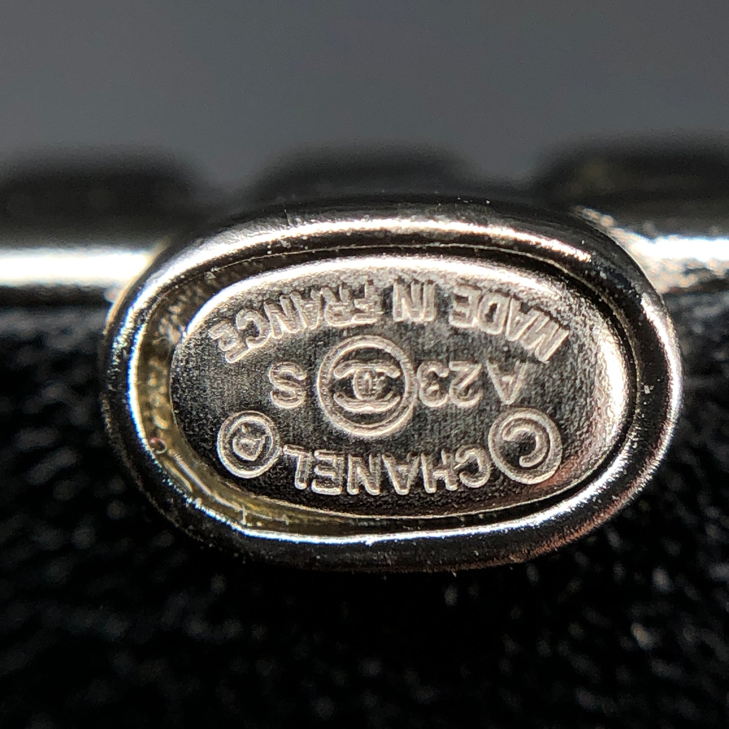 Chanel 2023 Silver Crystal Logo Barrette