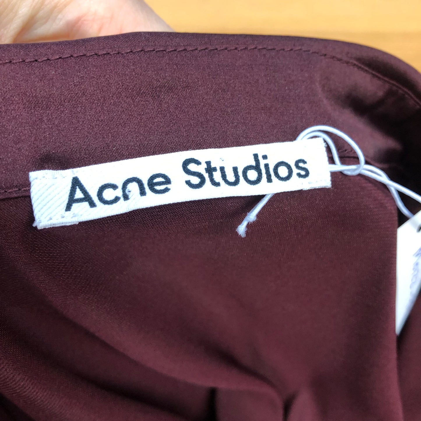 Acne Studios Satin Wrap Blouse Burgundy