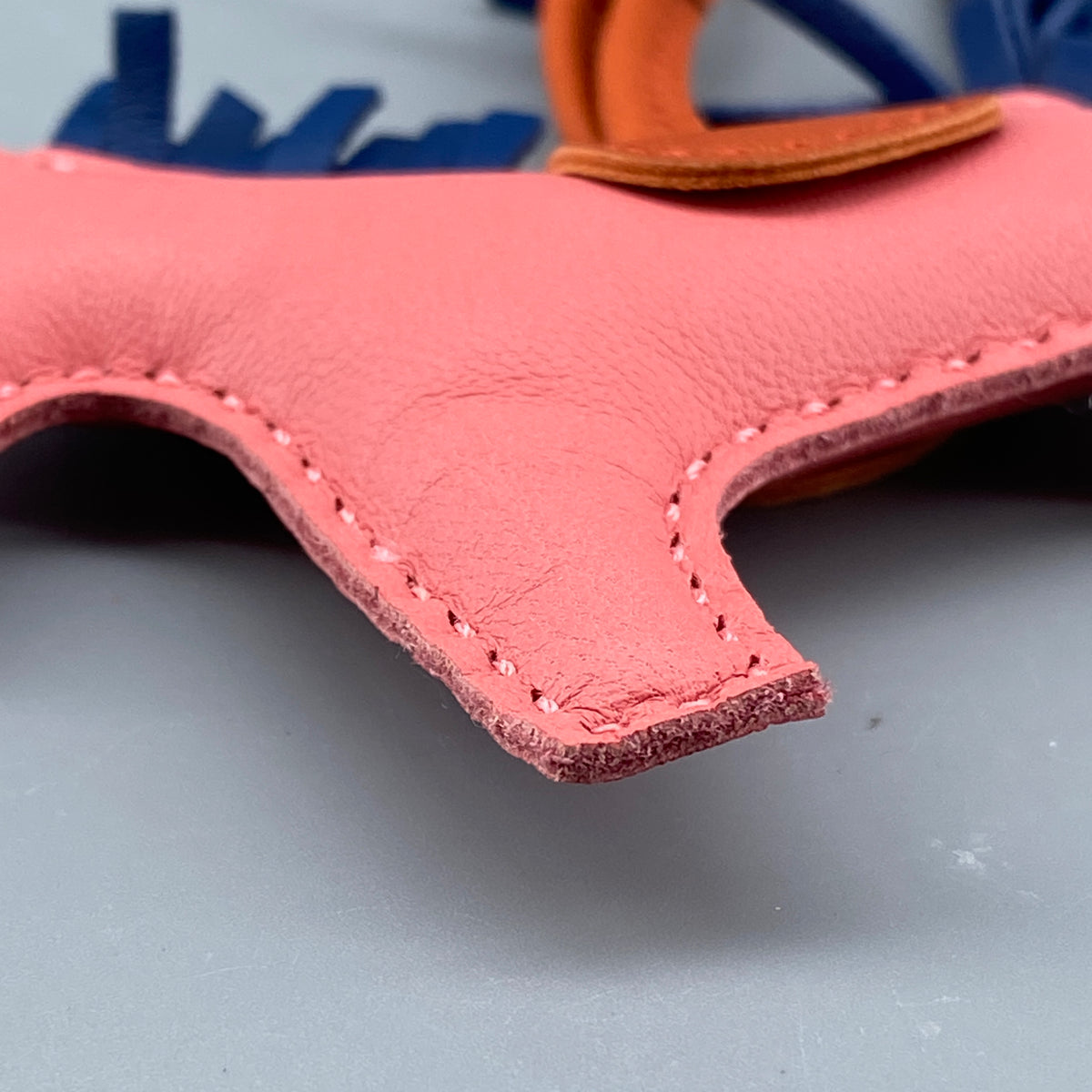 Hermes Rodeo Small Horse Bag Charm Pink Navy Orange Leather