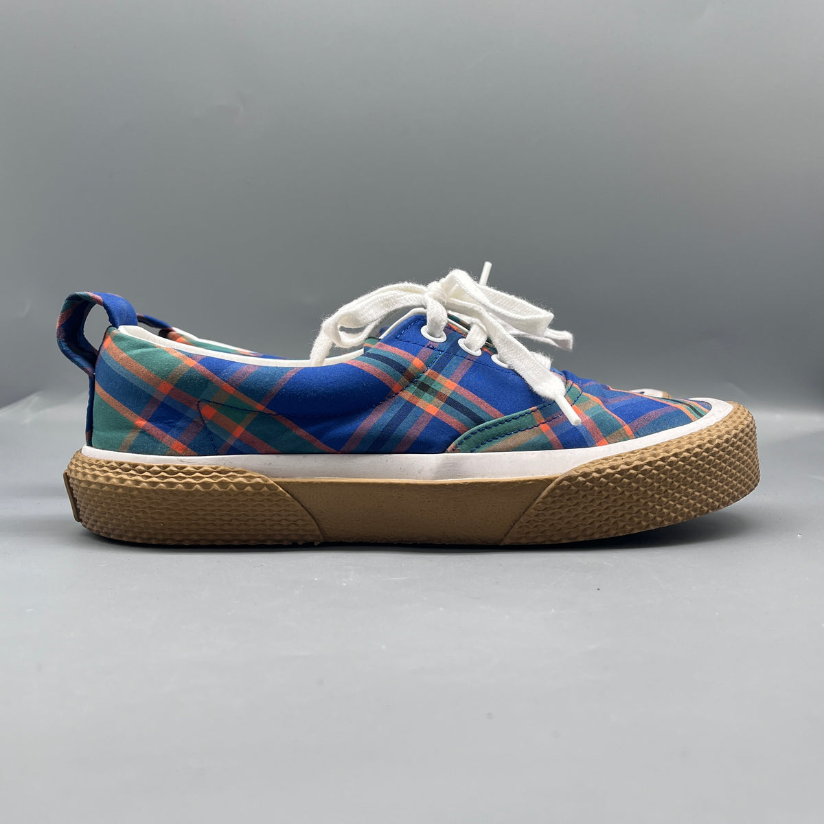 Celine Multi-color Plaid Canvas Women Low Top Sneakers Size 36