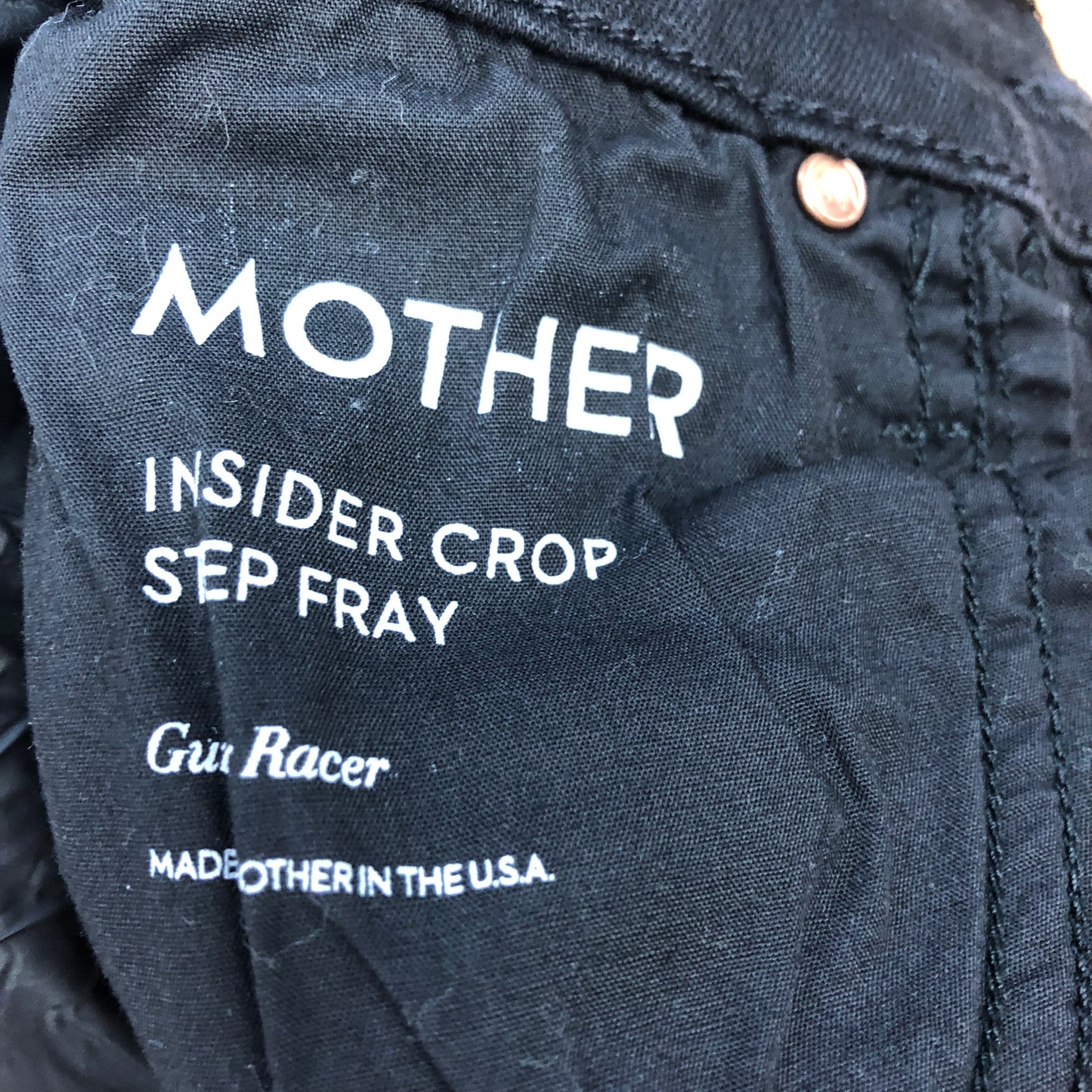Mother Black/Cream Side Stripe High-Rise Crop Jeans Size 23W