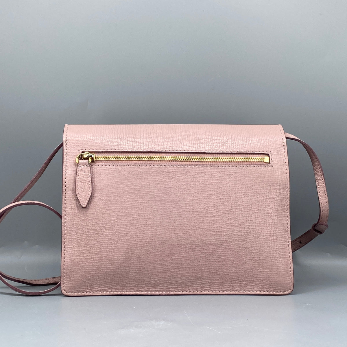 Burberry Derby Calfskin House Check Small Macken Crossbody Bag Pale Orchid