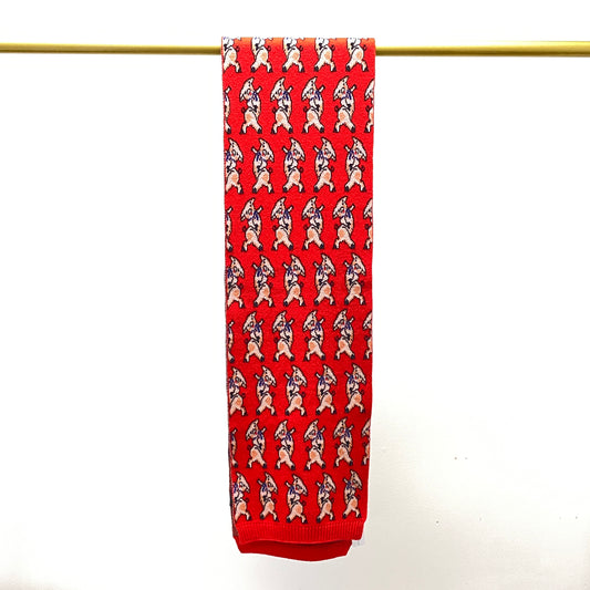 Gucci Red Wool Cartoon Print Scarf