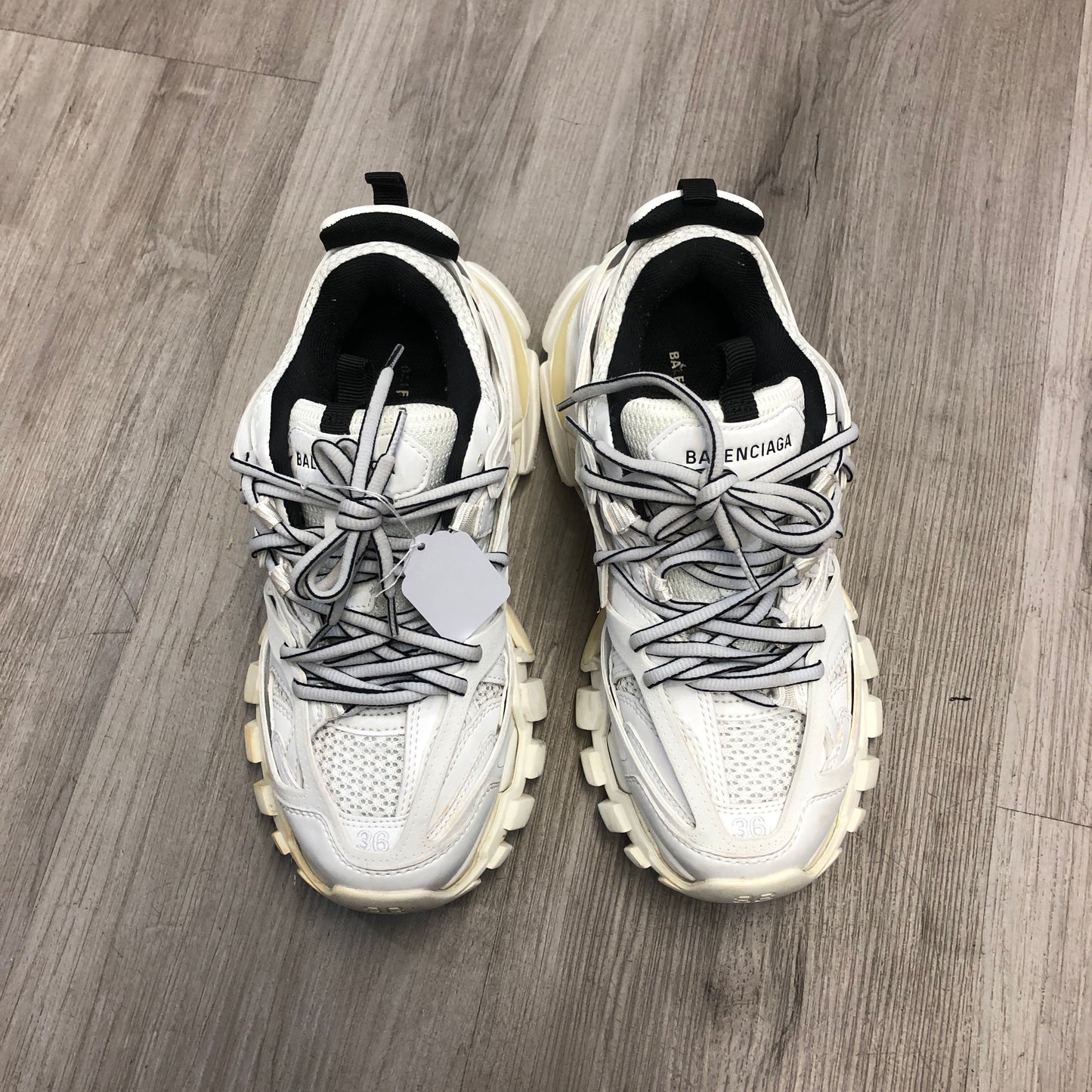 Balenciaga Women's Triple S Mesh Leather Chunky Platform Sneaker Shoes 36 White