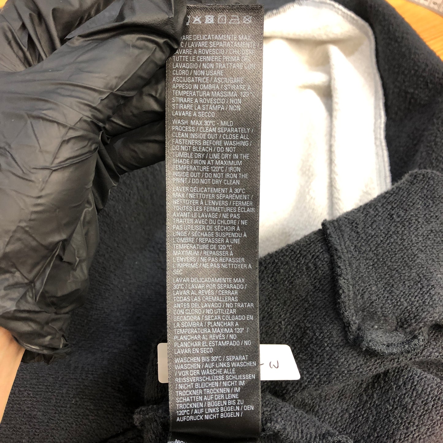 Balenciaga Unisex Distressed Raglan Zip-Up Hoodie Size XL Grey/Black
