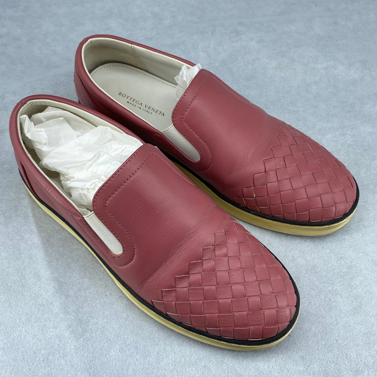 Bottega Veneta Pink Intrecciato Women's Slip‑On Loafers shoes Size 37