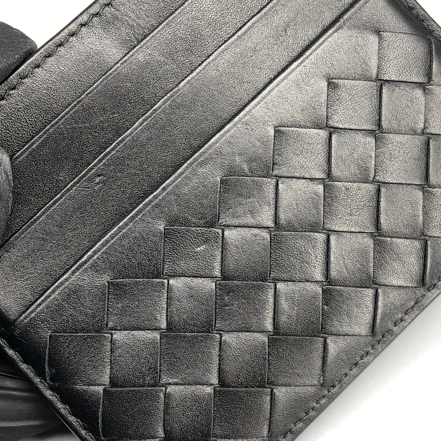 Bottega Veneta Intrecciato Leather Card Holder Black