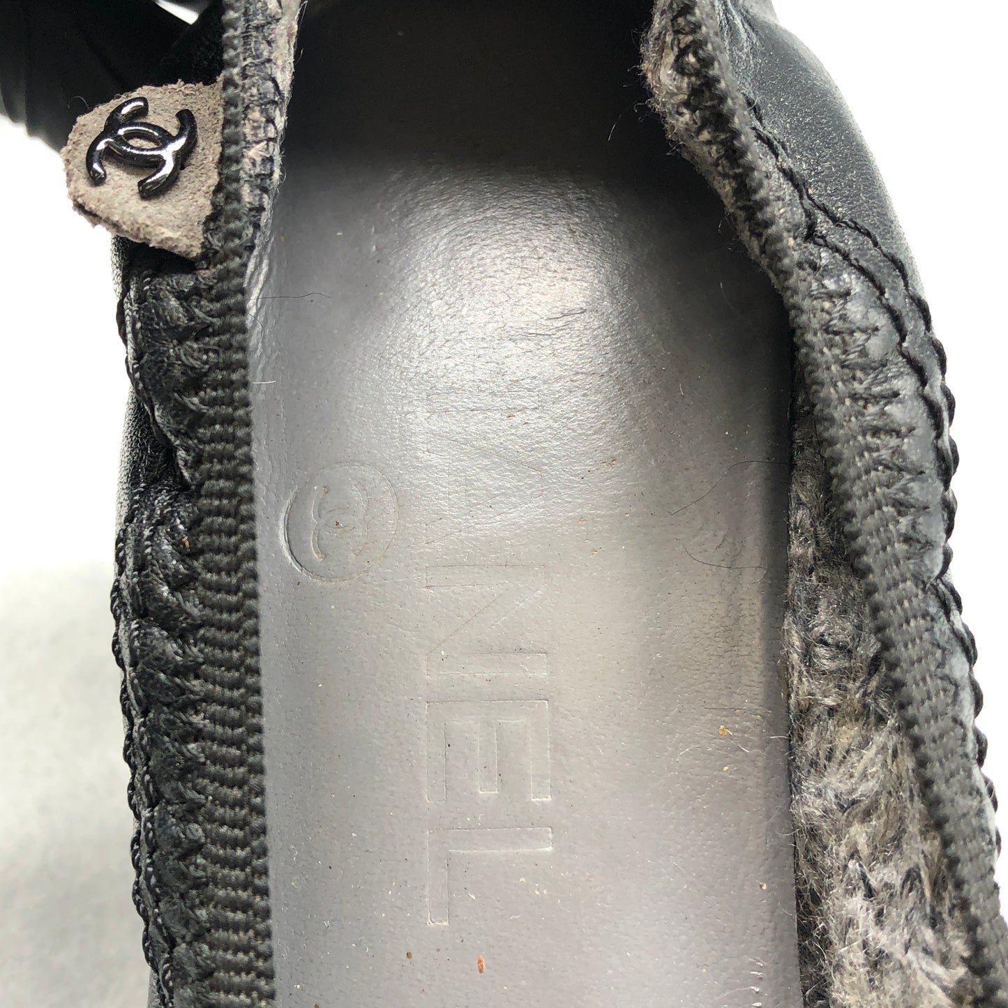Chanel Women's Black & Grey Suede Cap-Toe Heels shoes 37