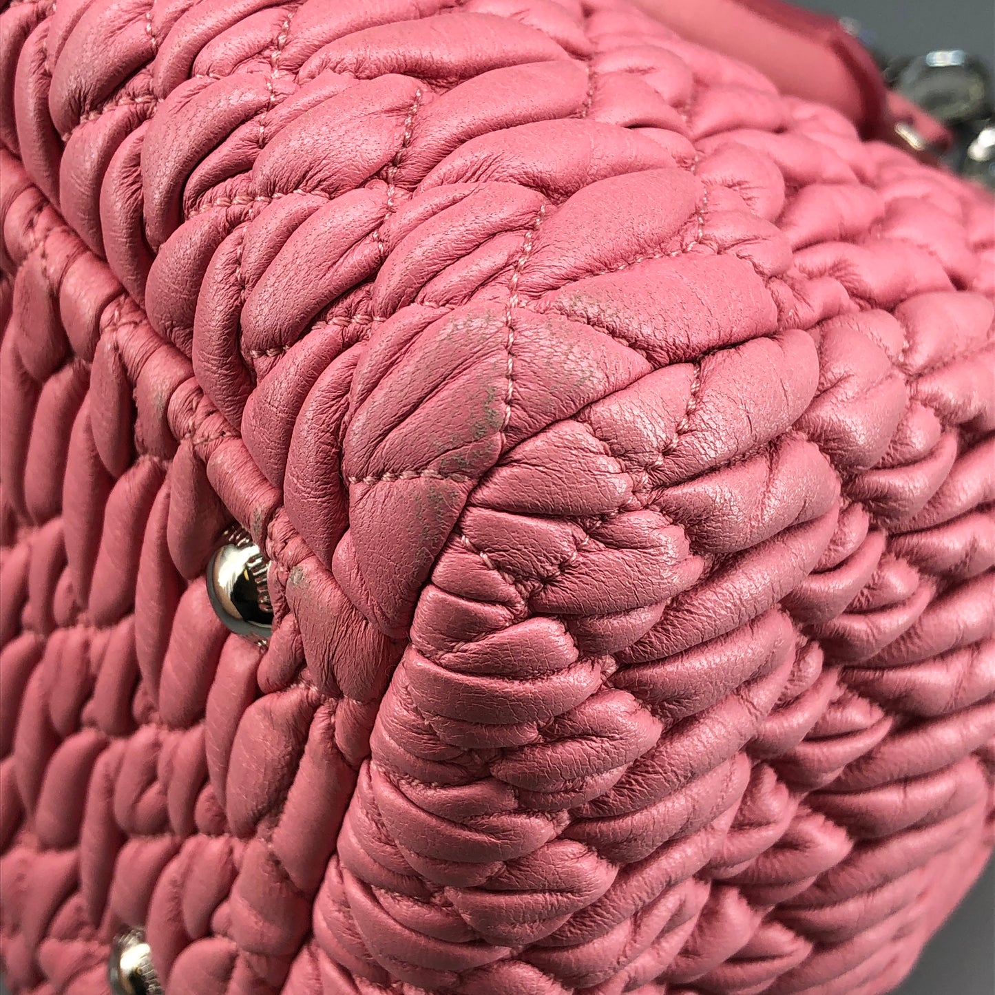 Miu Miu Matelasse Nappa Crystal Tote Bag Pink