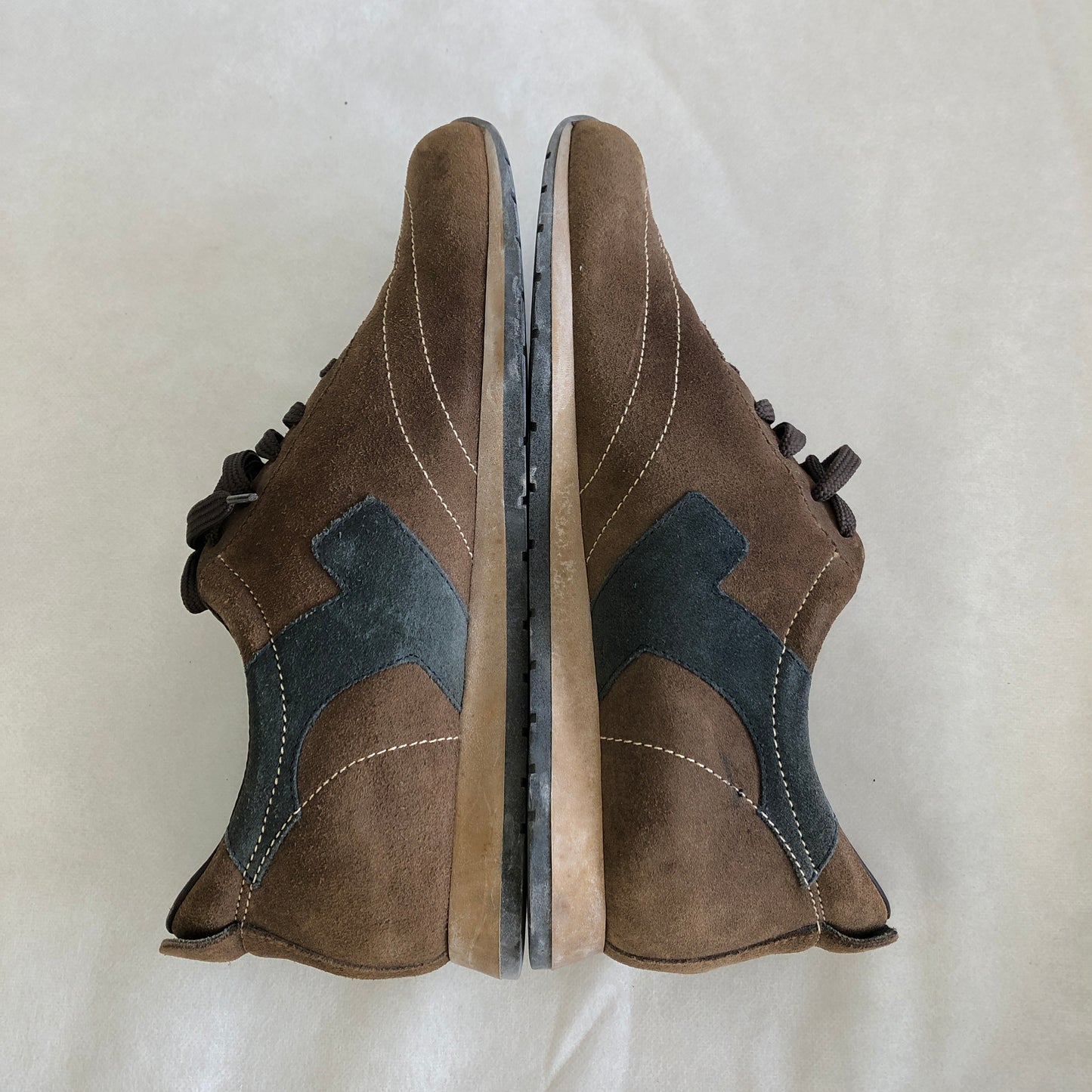 Ferragamo Brown Suede Men's Lace-up Casual Shoes US Size 8.5