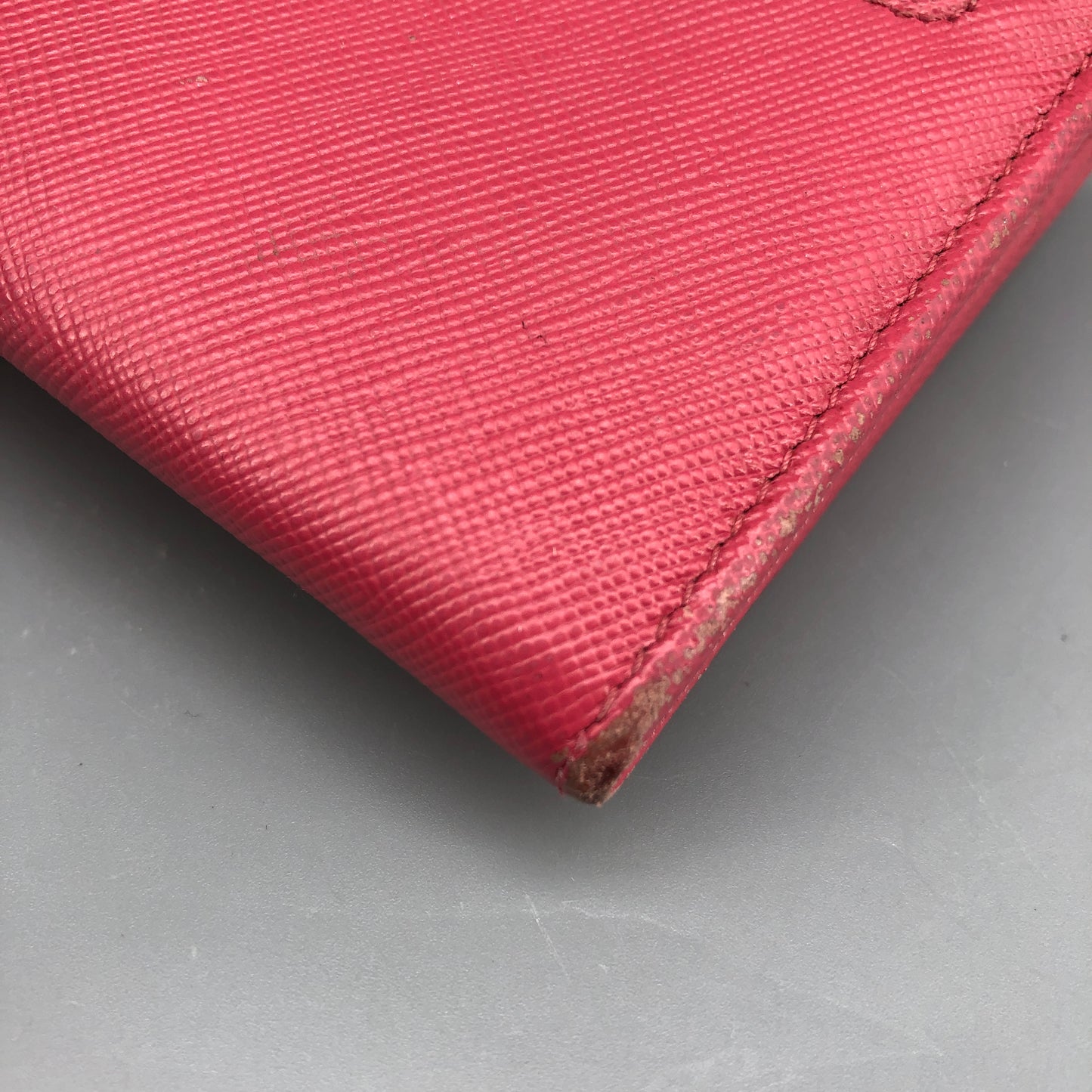 Prada Pink Saffiano Leather Flap Long Wallet