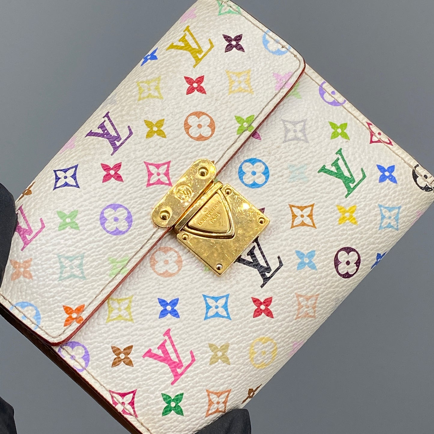 Louis Vuitton White Multicolor Monogram Wallet