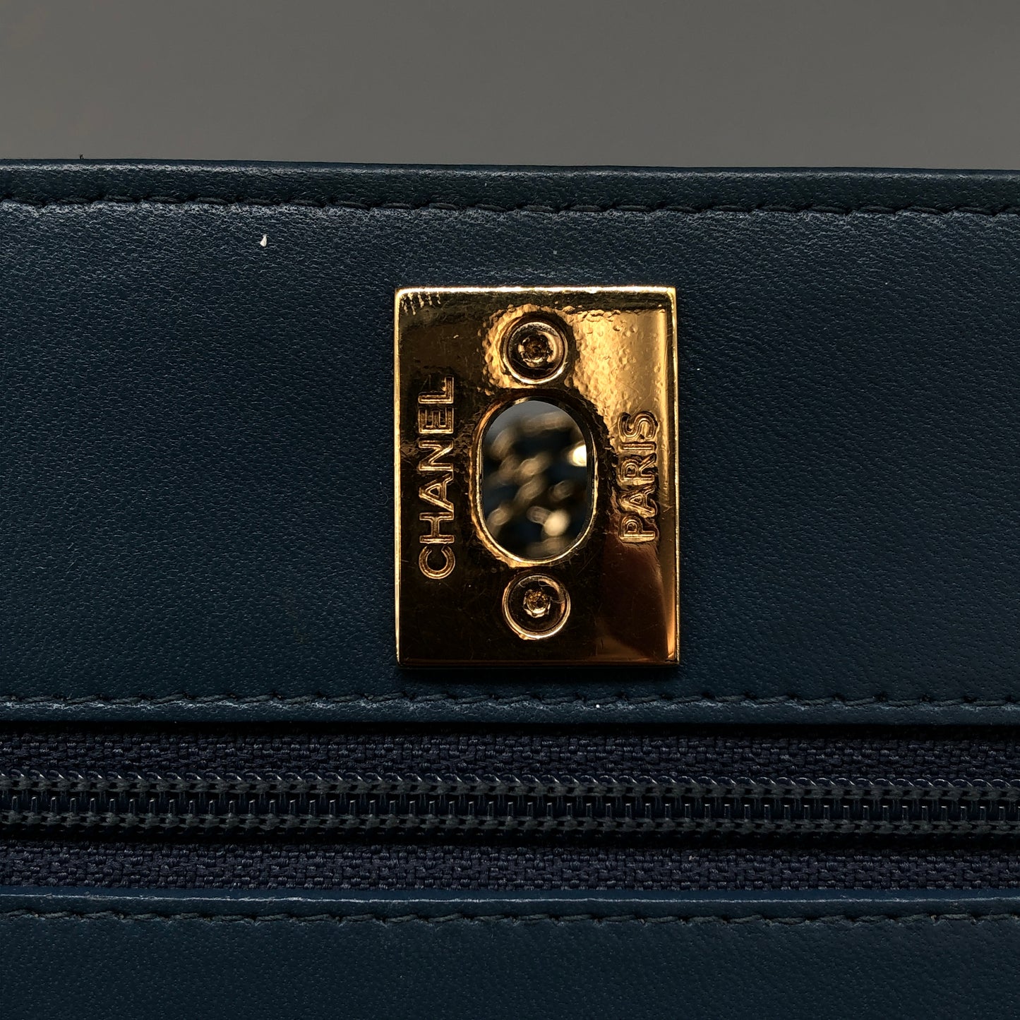 Chanel Muted Teal Blue Quilted Leather Flap Bag