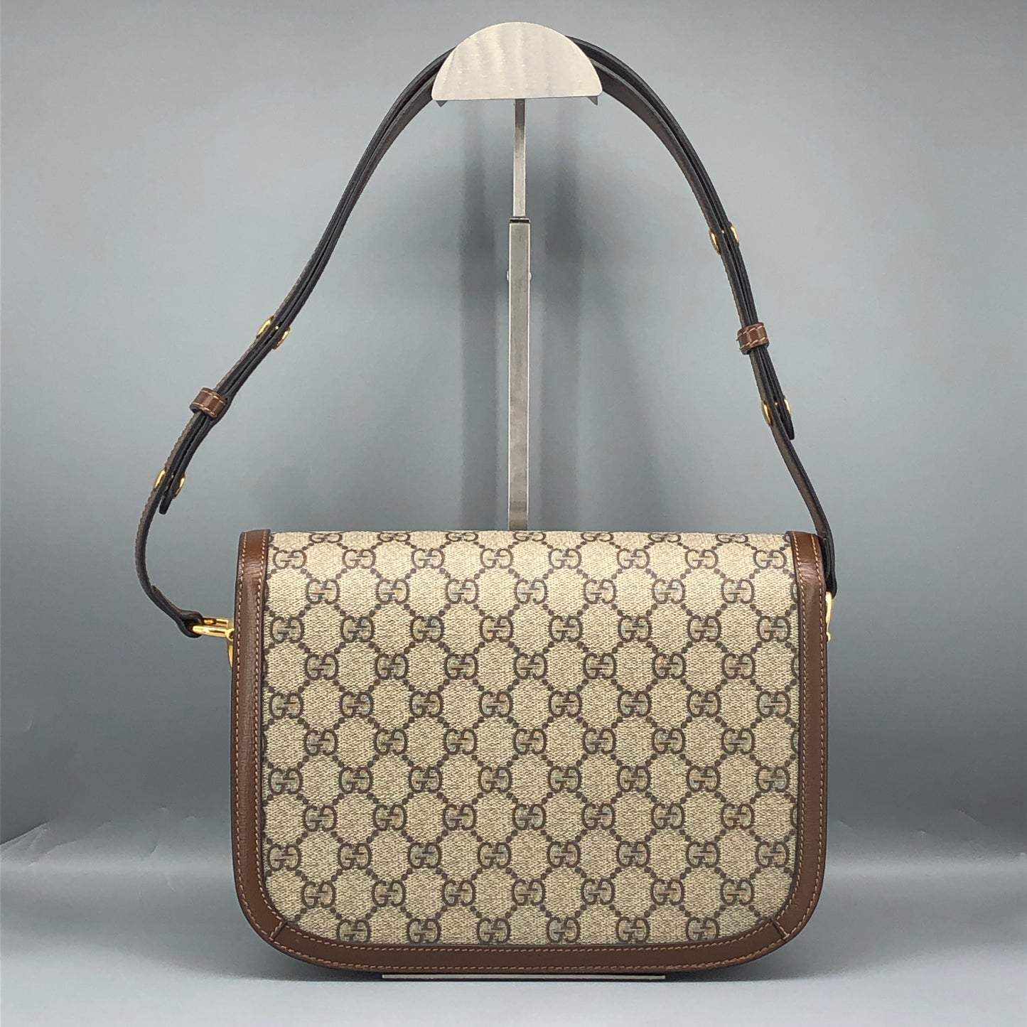 Gucci 1955 Horsebit GG Canvas Crossbody Bag Beige Caramel