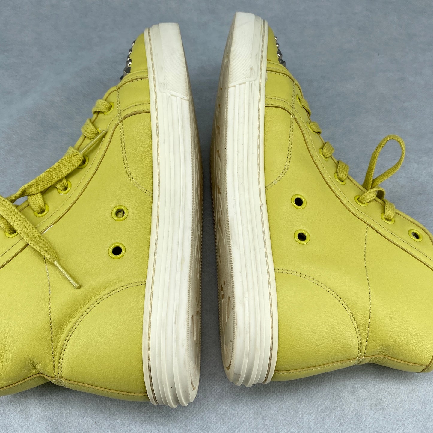 Gucci Yellow Rhinestone Toe Women's High‑Top Sneakers shoes Size36