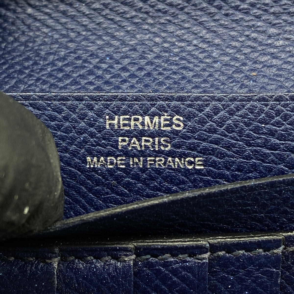 Hermes Bearn Compact Wallet Light Blue & Navy Leather
