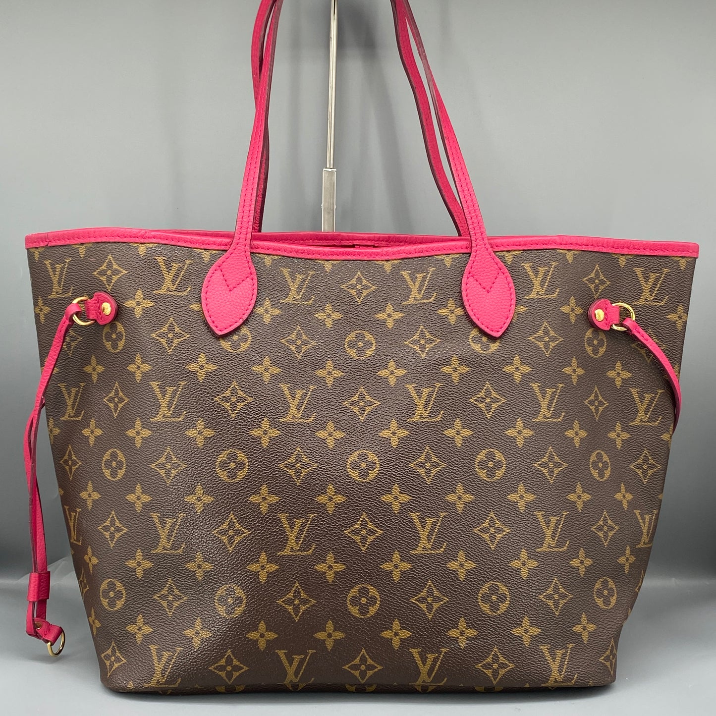 Louis Vuitton MM Limited Edition Fuchsia Monogram Ikat Neverfull Tote Bag