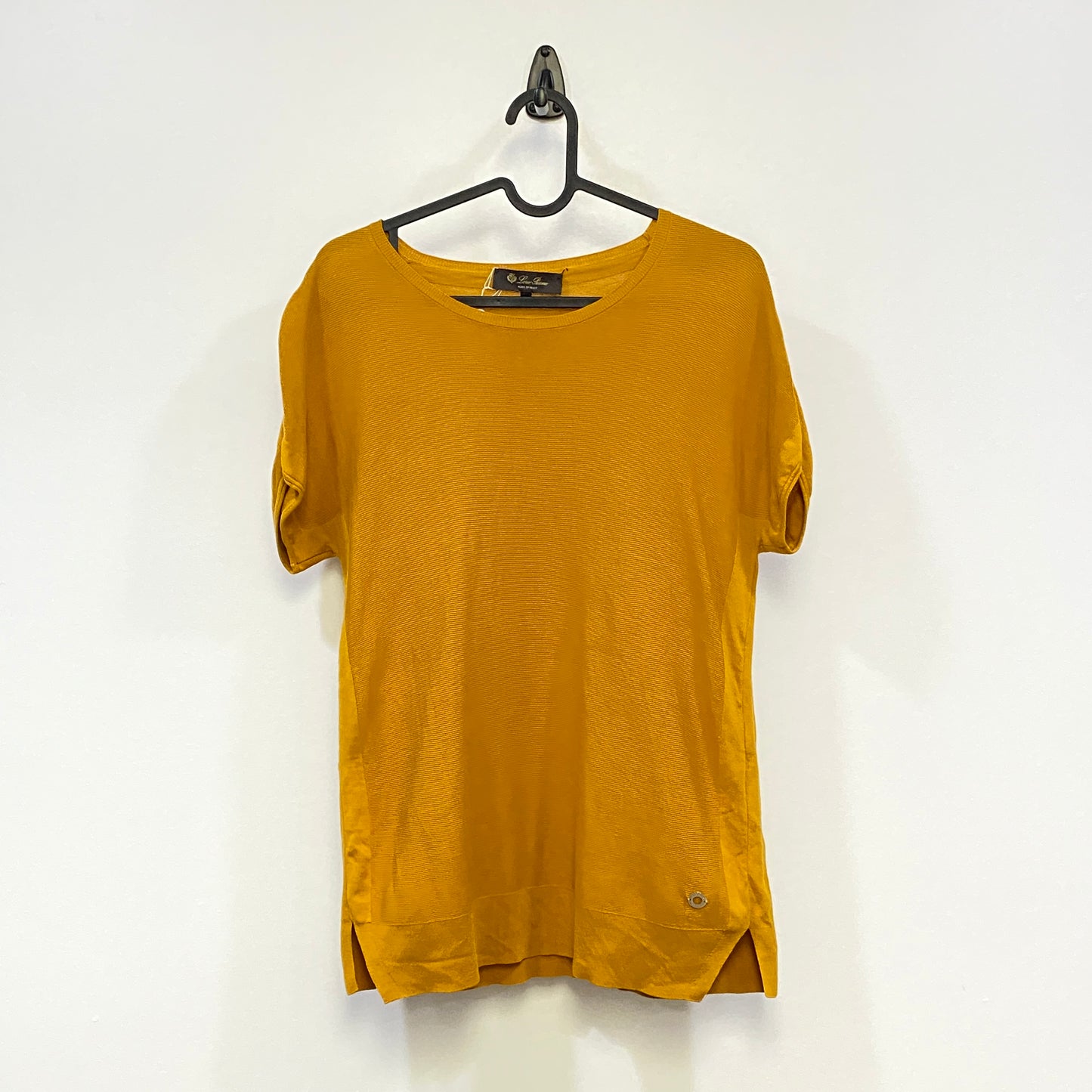 Loro Piana Yellow P2P Short Sleeve Knit Top Size 44