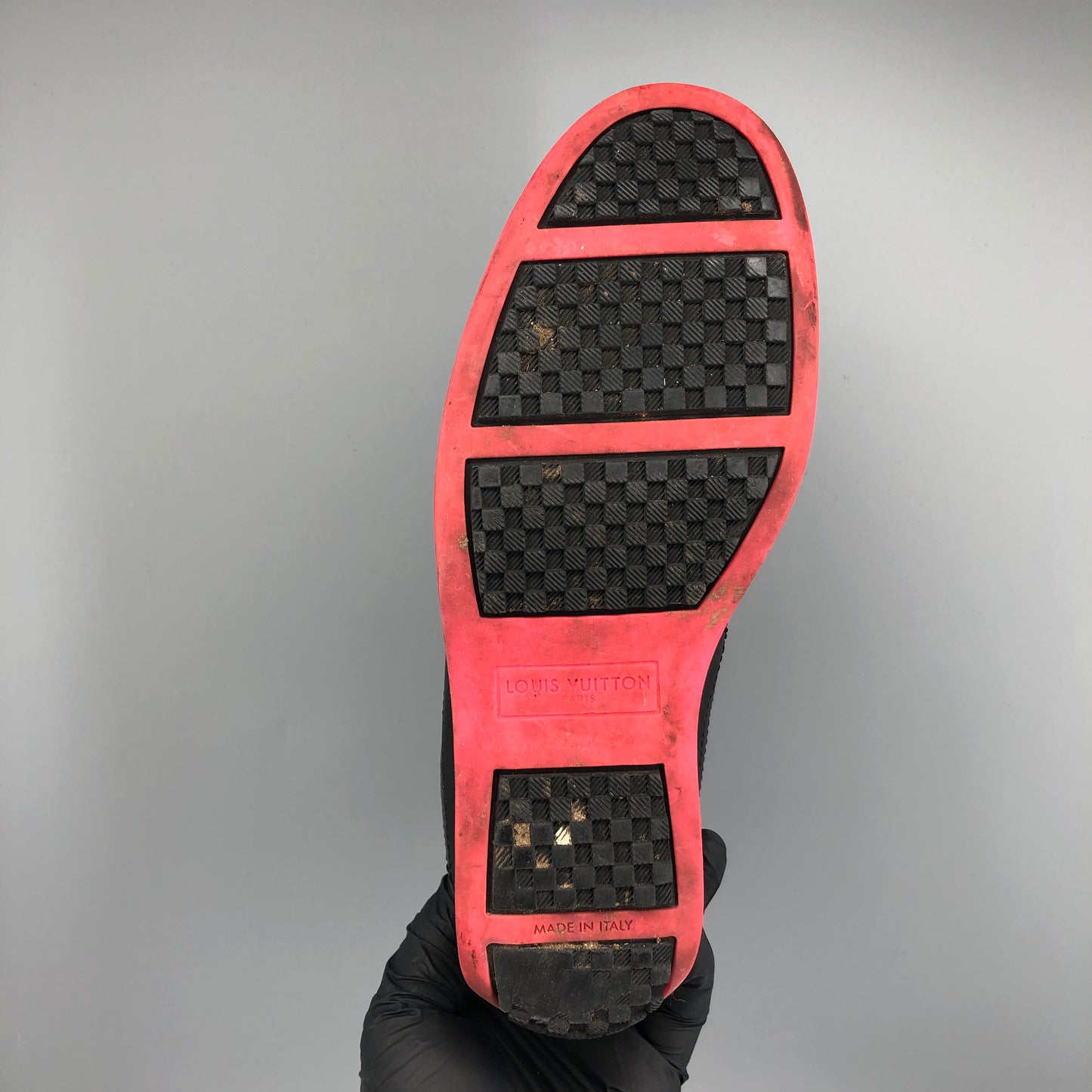 Louis Vuitton Black Mesh & Pink Lining Low Top Casual Sneakers 35