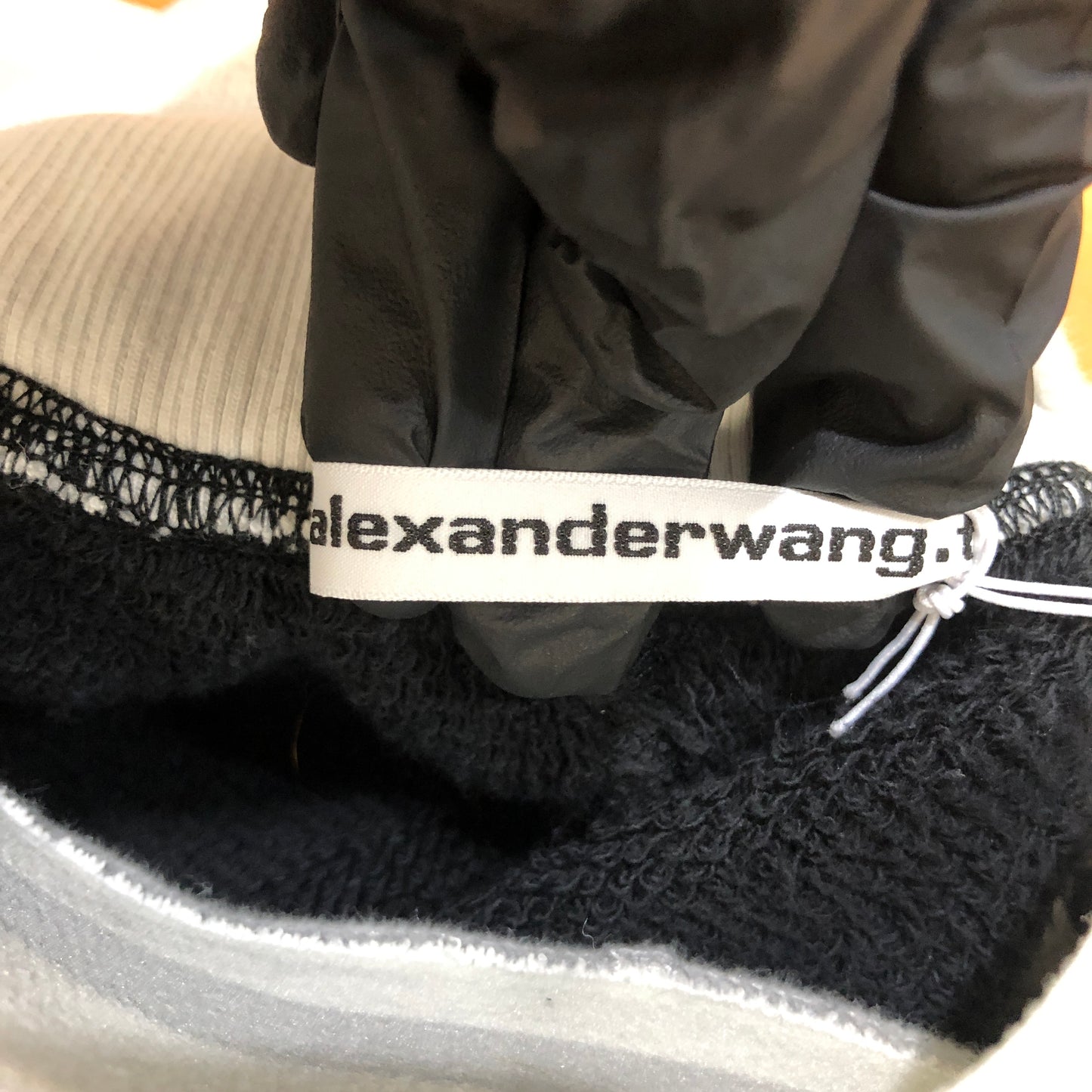 Alexander Wang Black Layered Waist Wide Leg Sweatpants Size M