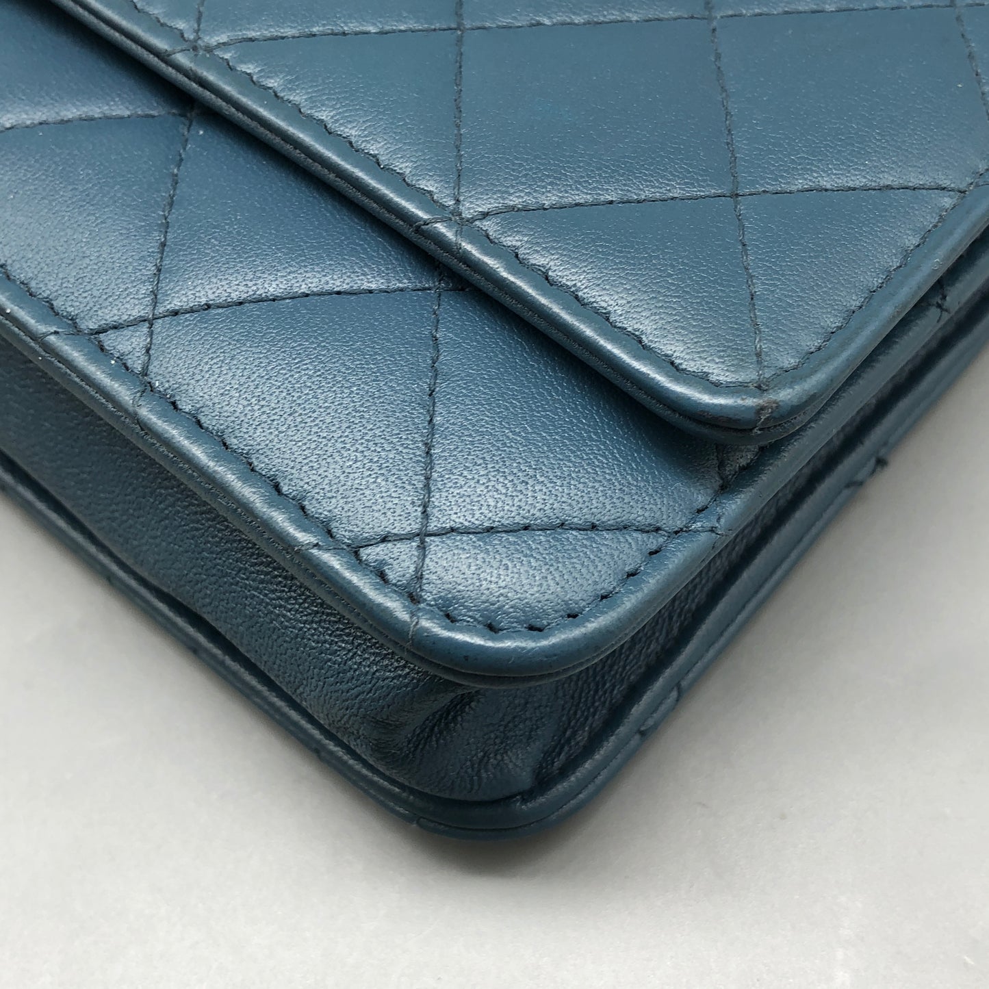 Chanel Muted Teal Blue Quilted Leather Flap Bag
