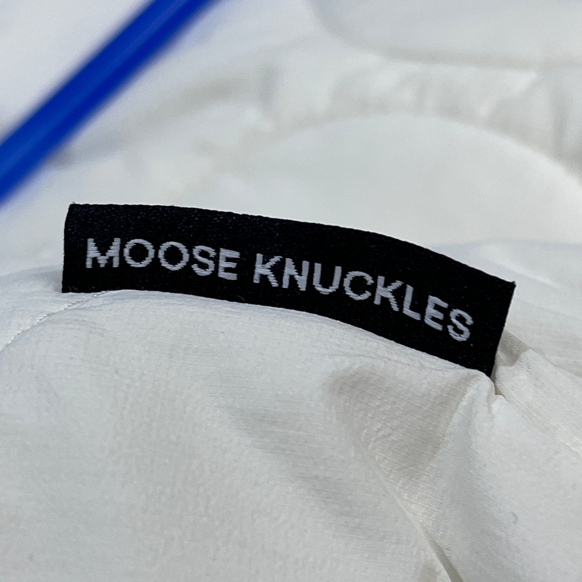 Moose Knuckles  White Hooded Zip Quilted Jacket Size M