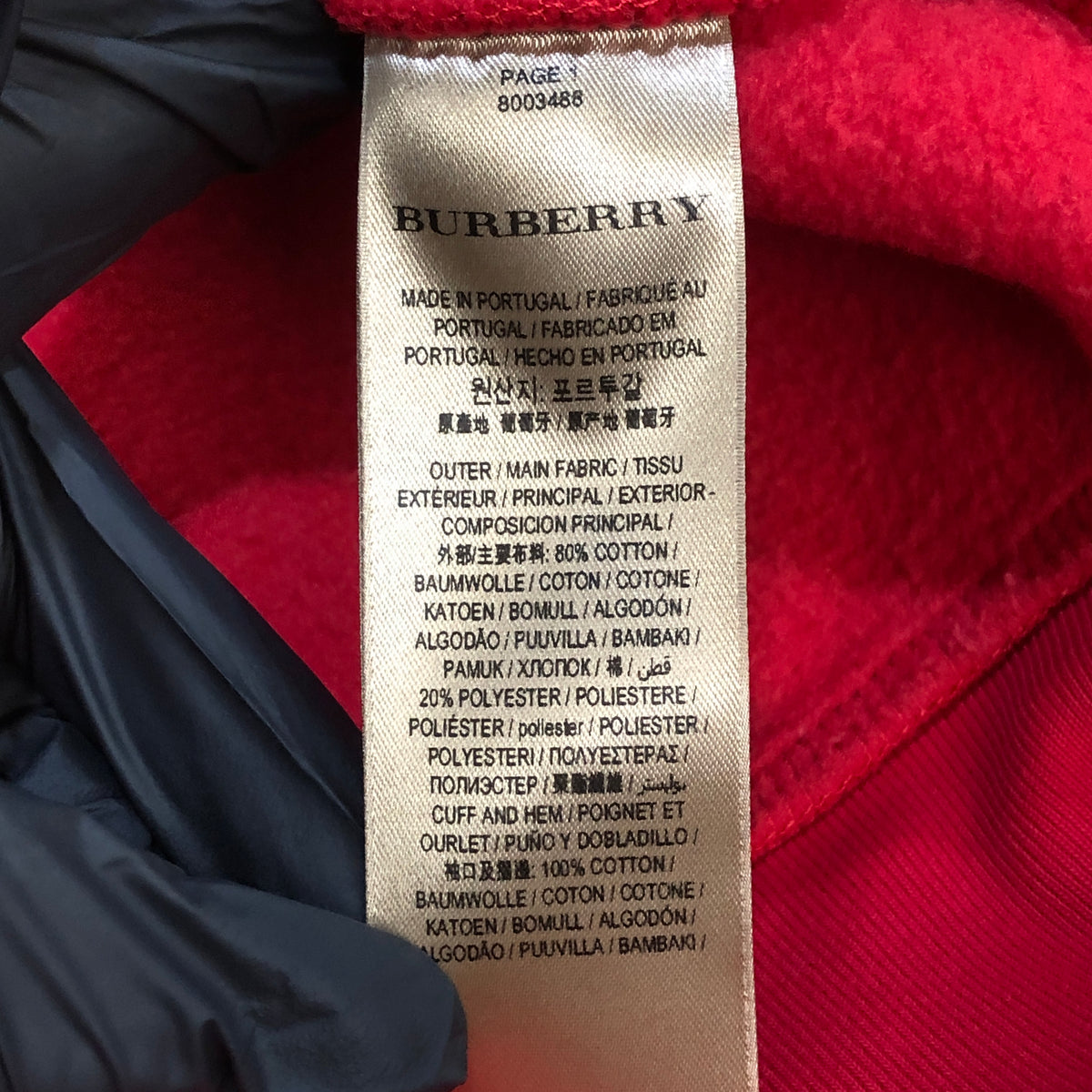 Burberry Red Vintage Crest Logo Hoodie Size M