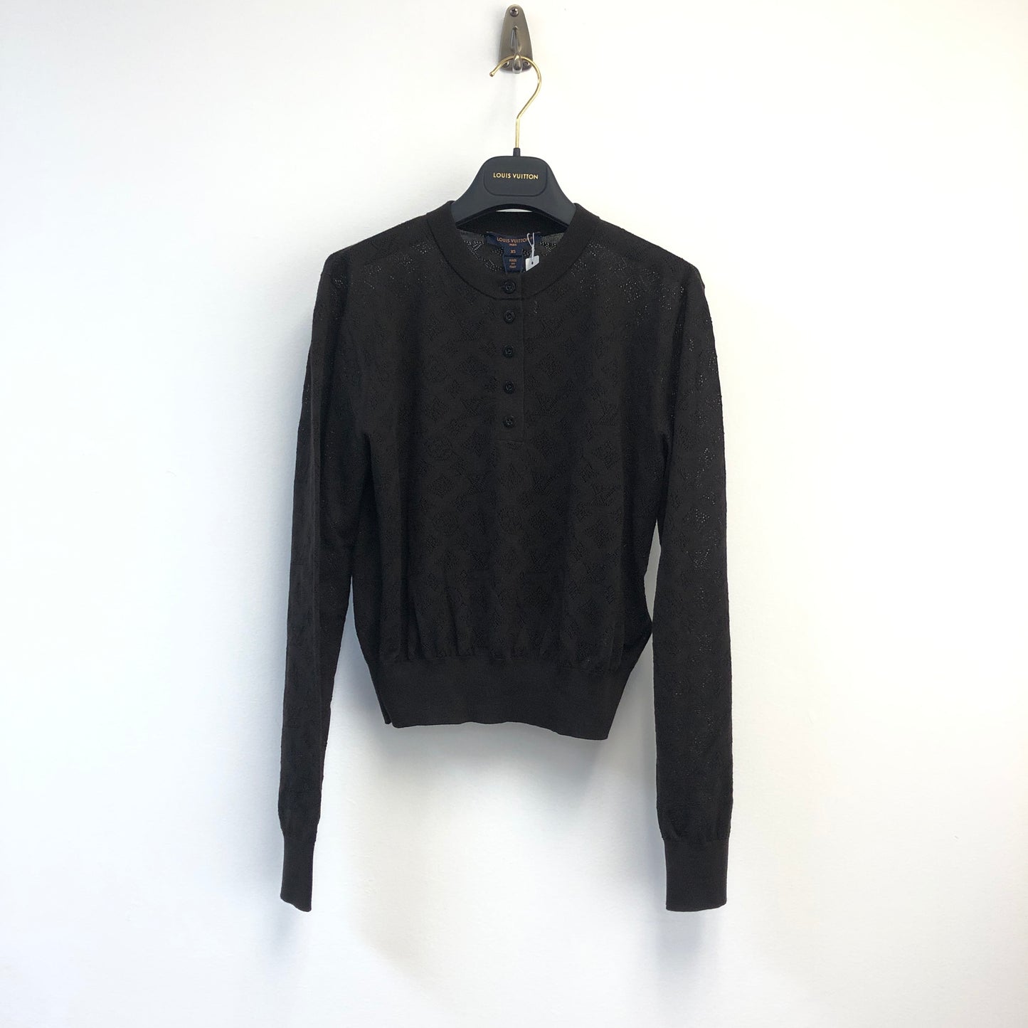 Louis Vuitton Monogram Knit Cardigan Size XS Black