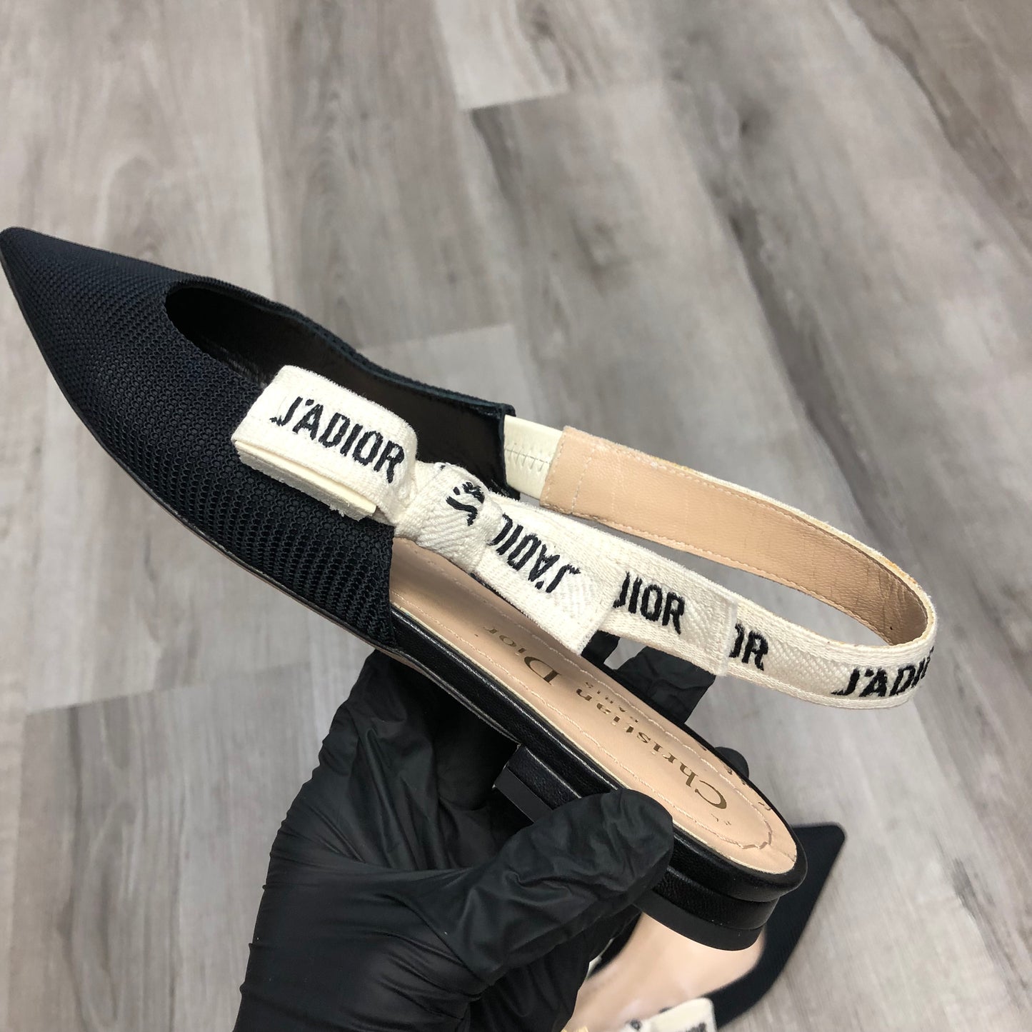 Christian Dior Women J’Adior Slingback Heels Shoes Black Size 36