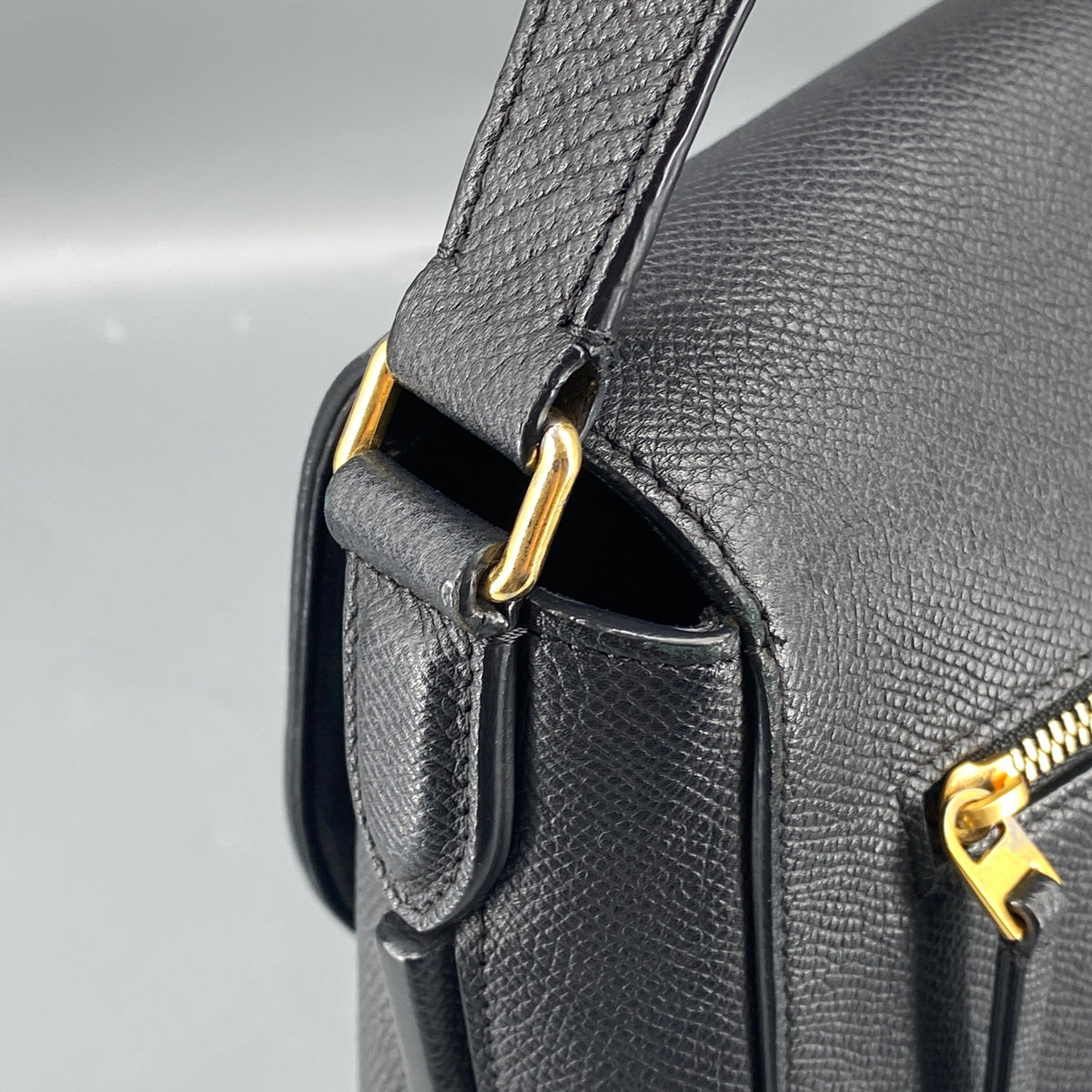 Celine Trotteur Crossbody Bag Black Leather