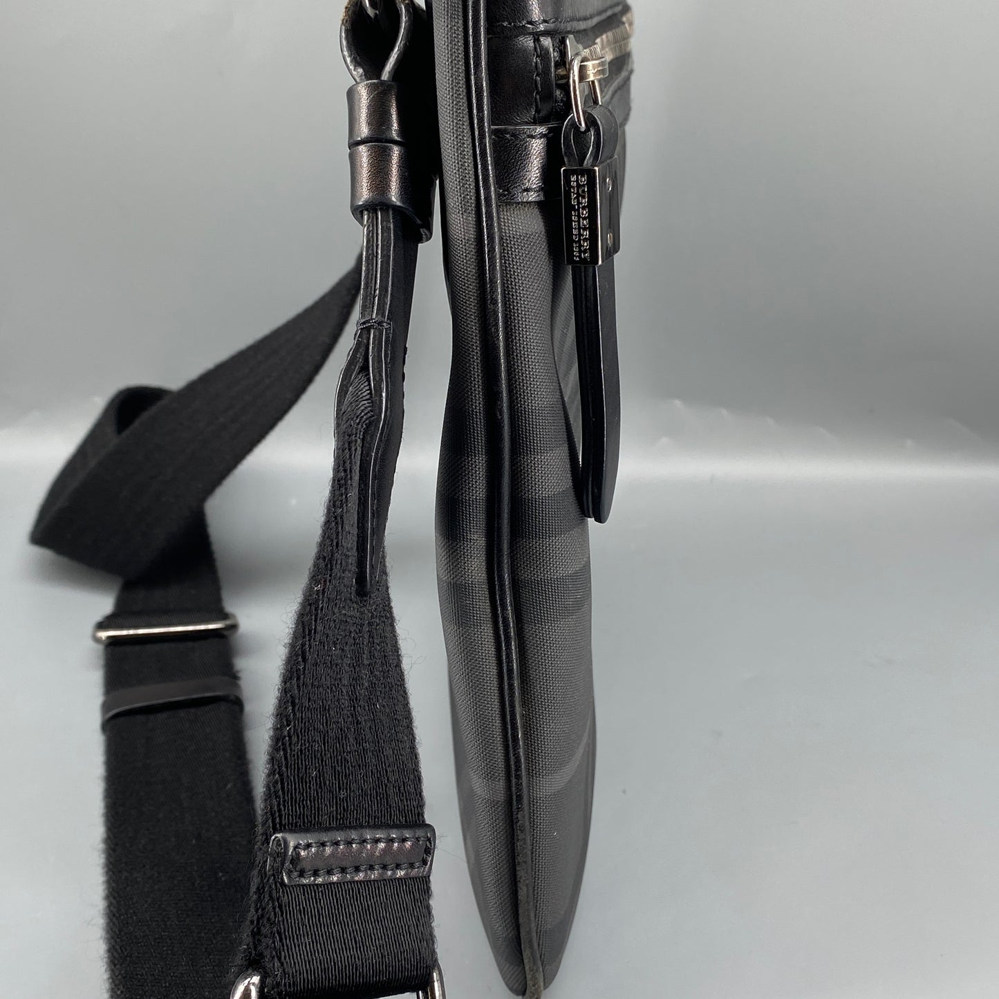 Burberry Black Check Crossbody Messenger Bag