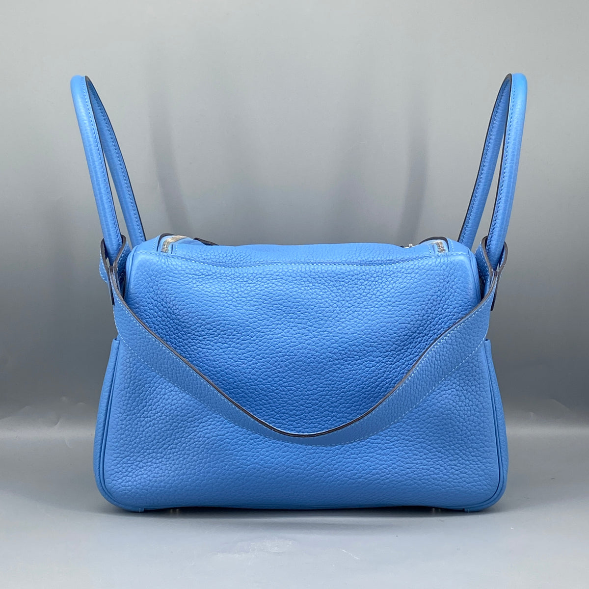 Hermes 2015 Lindy 27 Blue Shoulder Handbag