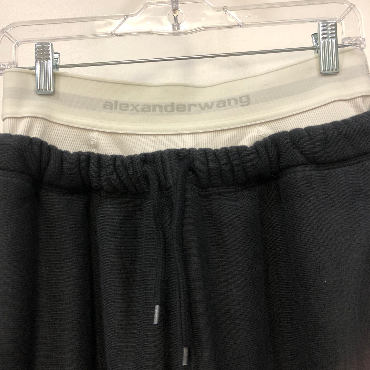 Alexander Wang Black Layered Waist Wide Leg Sweatpants Size M