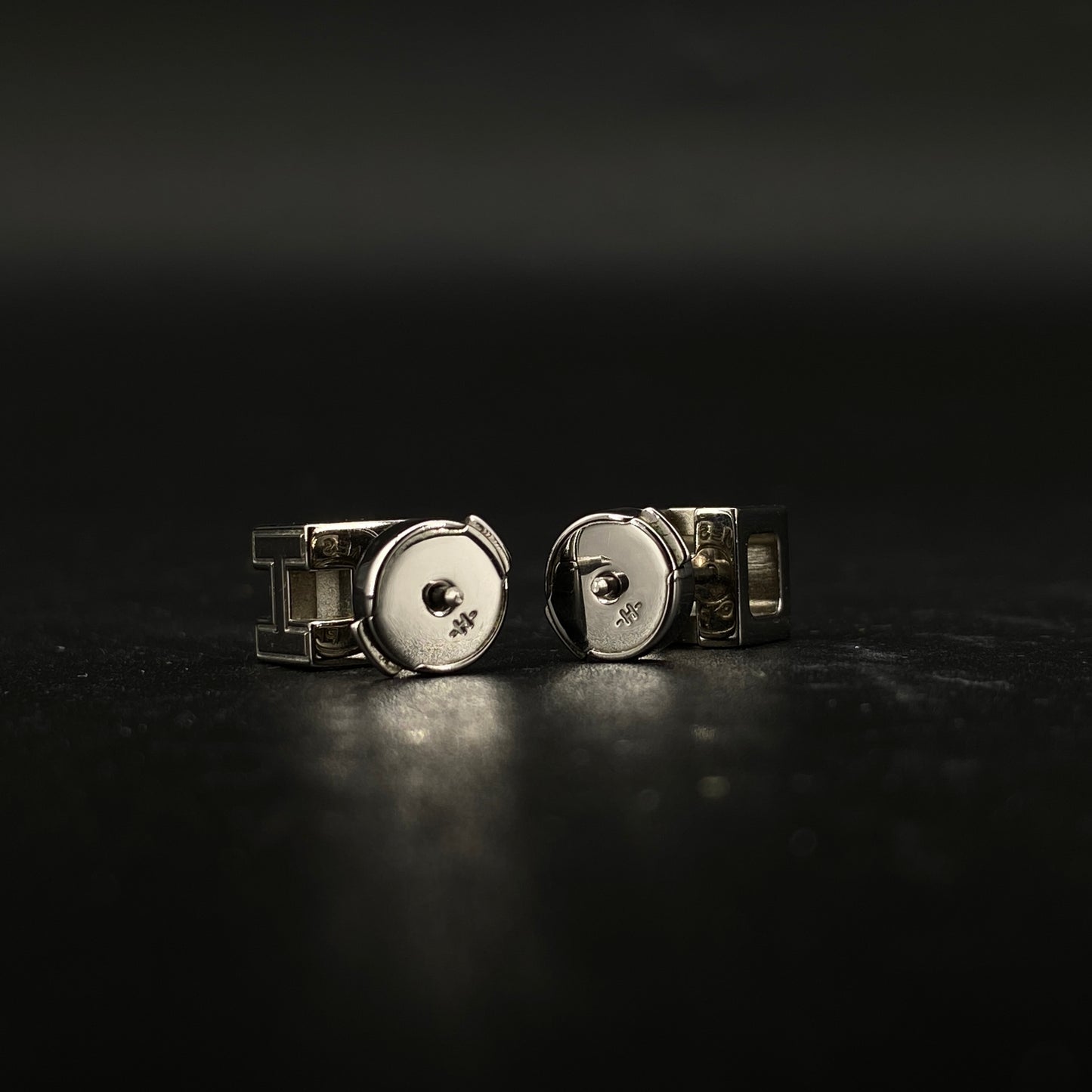 Hermes Orange Mini H Stud Earrings