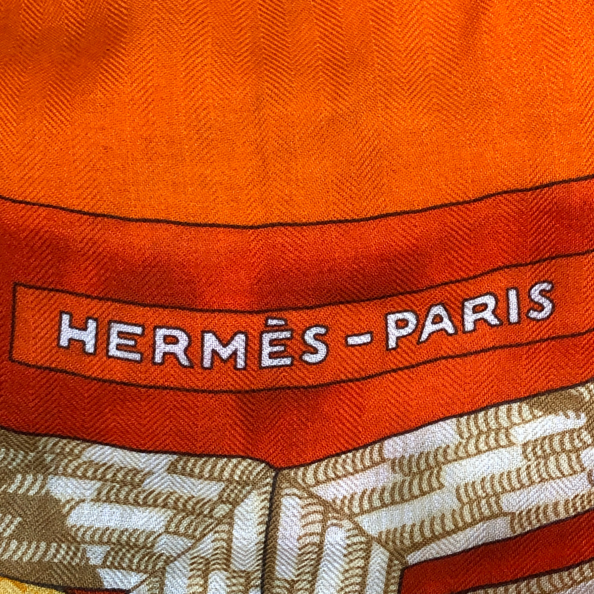 Hermes Orange Silk Cashmere Shawl 136*136 cm