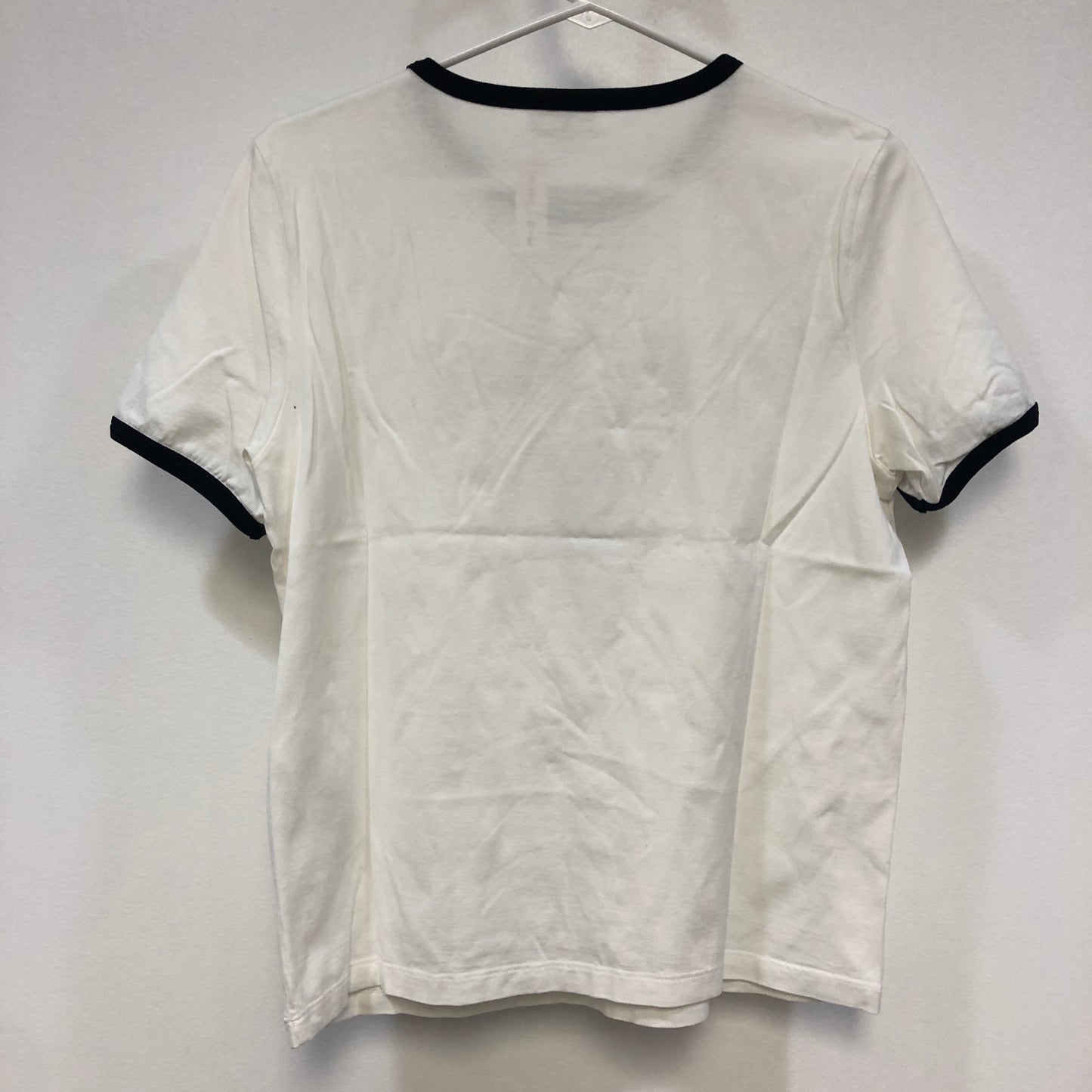 Celine White Triomphe Logo Ringer T-Shirt Size M
